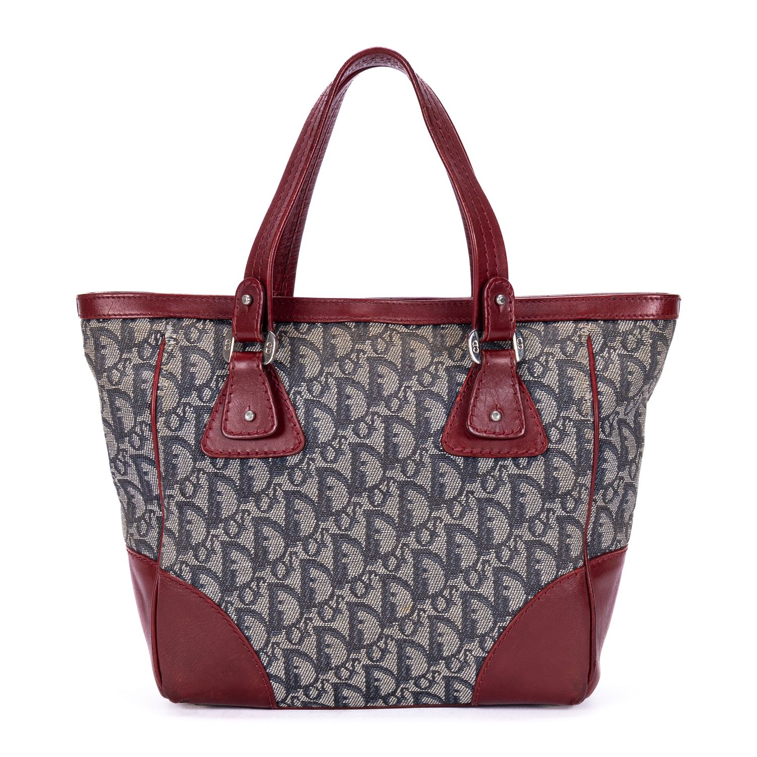 Trotter Zip Tote Trotter Navy/Burgundy Navy Canvas Silver — view 5