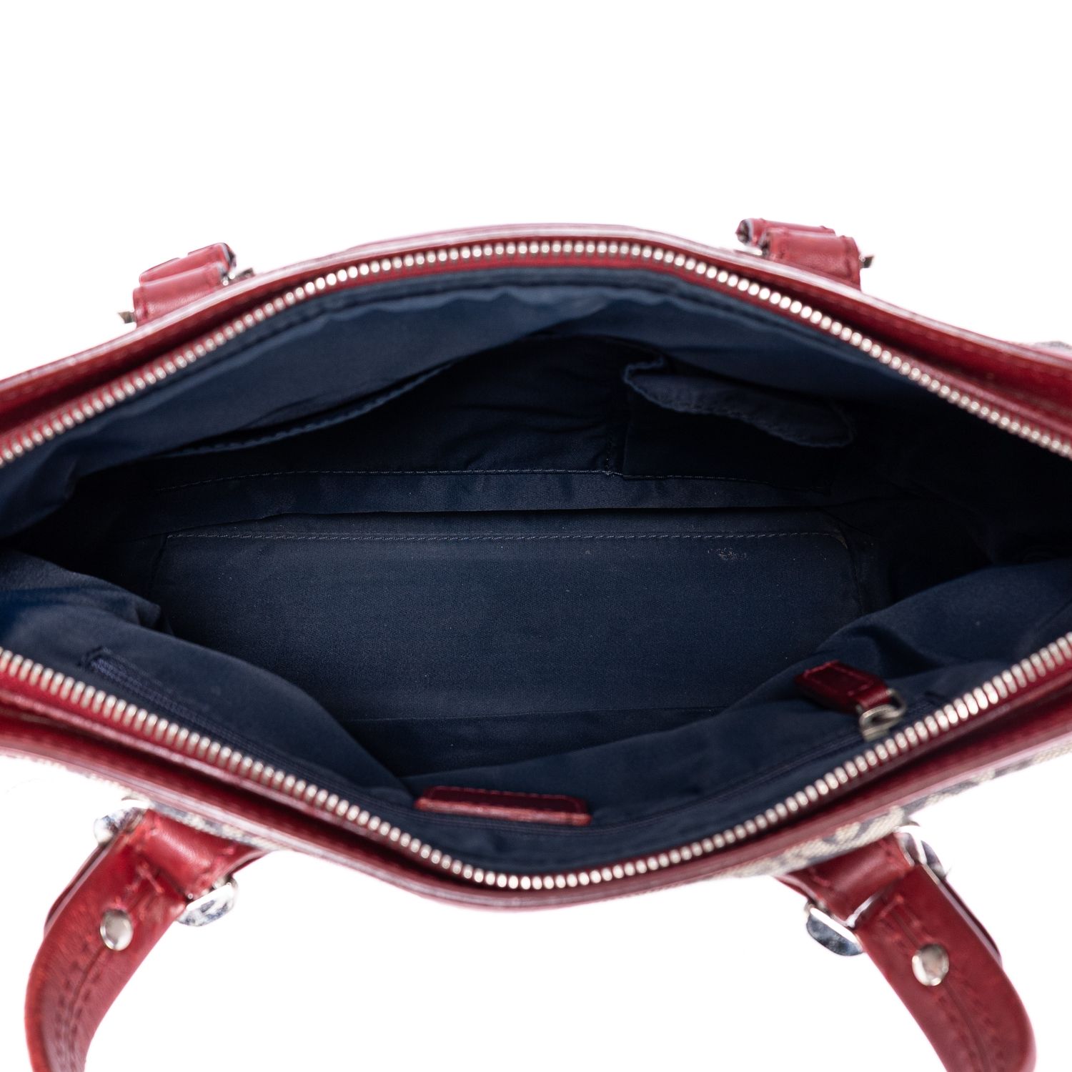 Trotter Zip Tote Trotter Navy/Burgundy Navy Canvas Silver — view 9