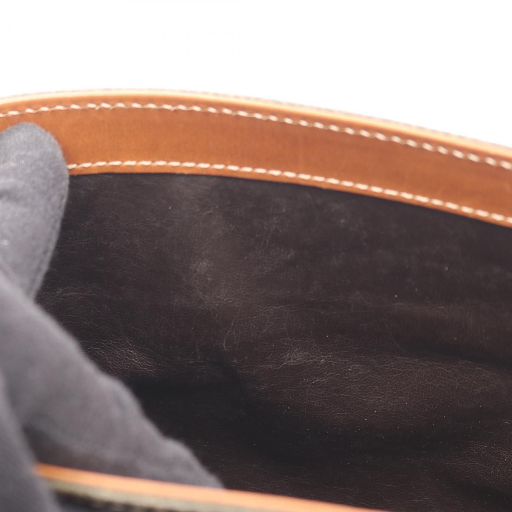 Gancini Shoulder Bag Khaki Brown Leather — view 6