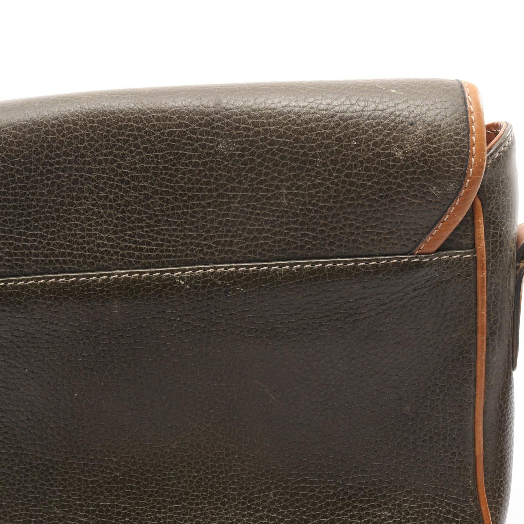 Gancini Shoulder Bag Khaki Brown Leather — view 7