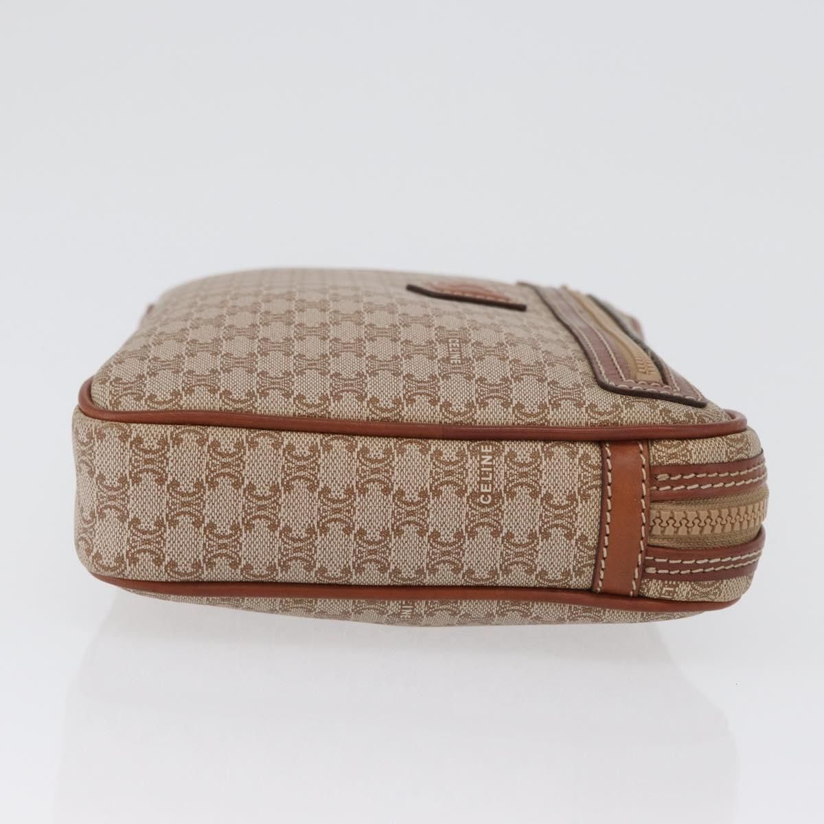 Macadam Canvas Clutch Bag Pvc Leather Beige Gold Auth — view 3