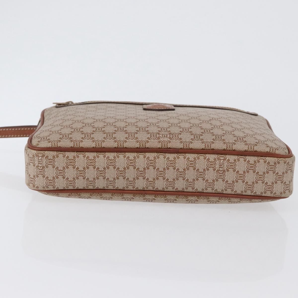Macadam Canvas Clutch Bag Pvc Leather Beige Gold Auth — view 5