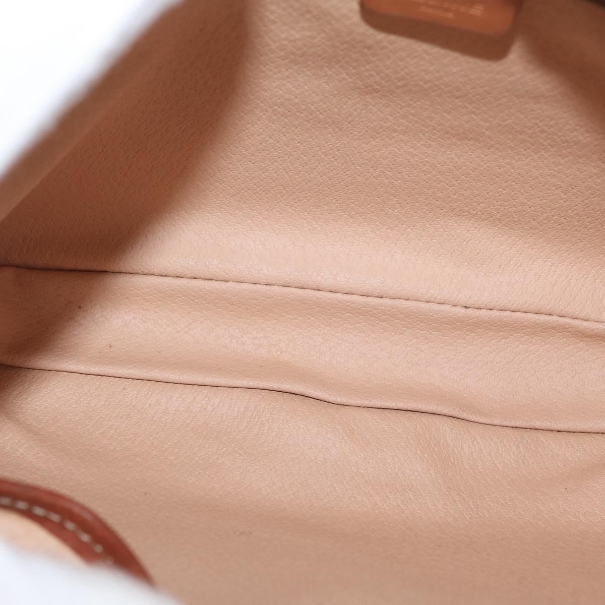 Macadam Canvas Clutch Bag Pvc Leather Beige Gold Auth — view 9