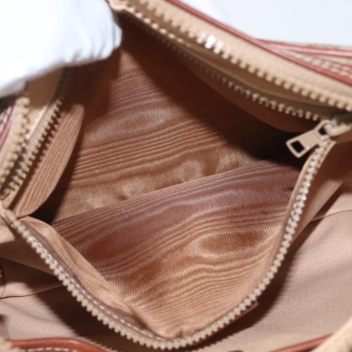 Macadam Canvas Clutch Bag Pvc Leather Beige Gold Auth — view 10