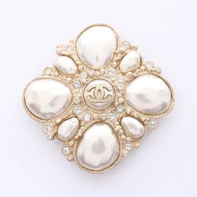 Artificial Pearl / Rhinestone, Gold