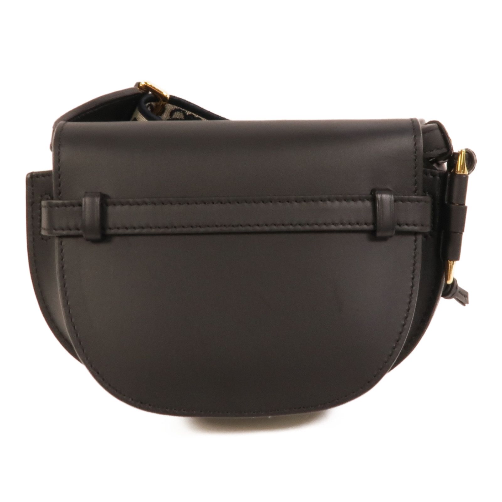 Cowhide Leather Mini Gate Shoulder Bag Black Calfskin (cowhide) — view 2