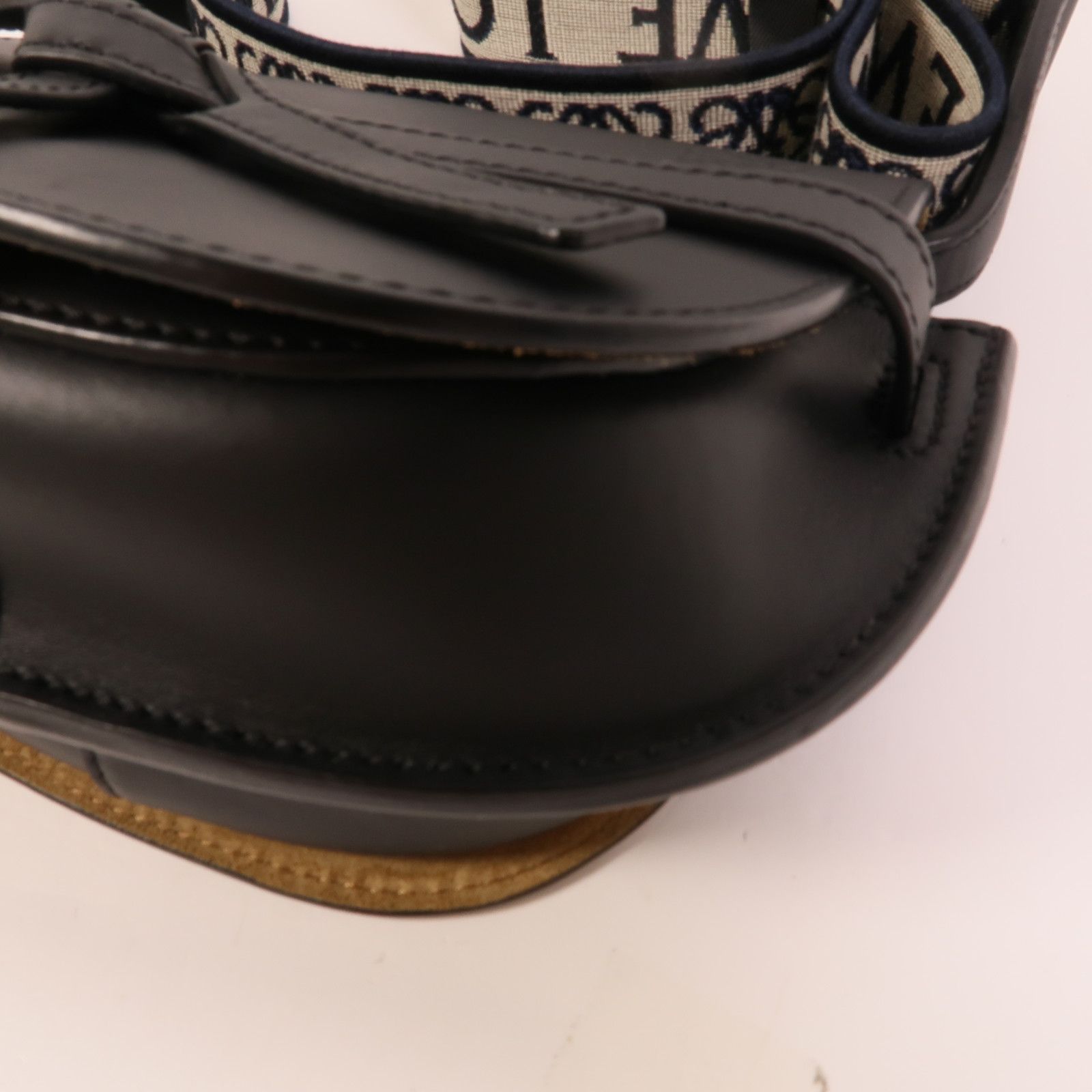 Cowhide Leather Mini Gate Shoulder Bag Black Calfskin (cowhide) — view 13