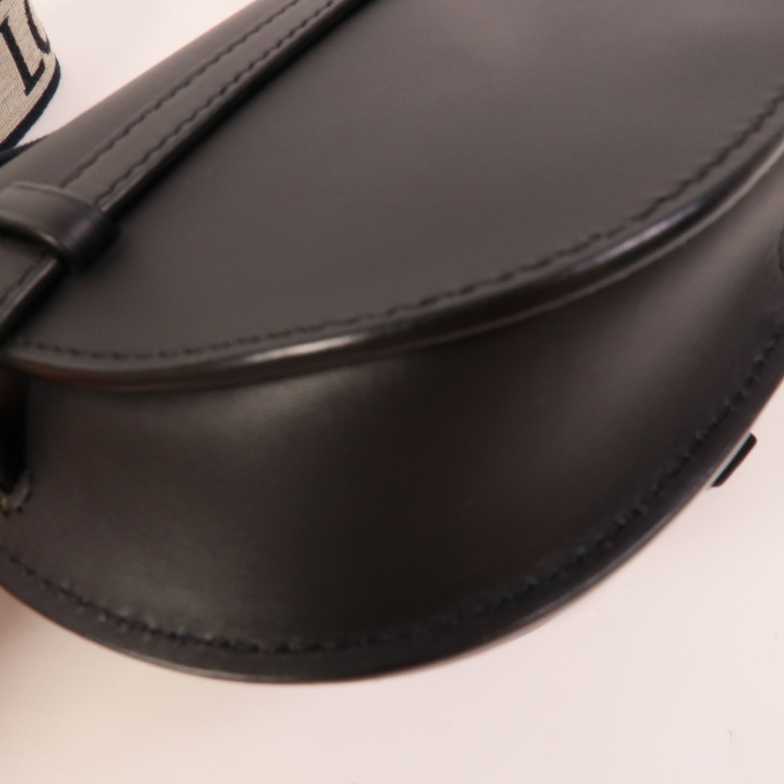 Cowhide Leather Mini Gate Shoulder Bag Black Calfskin (cowhide) — view 14