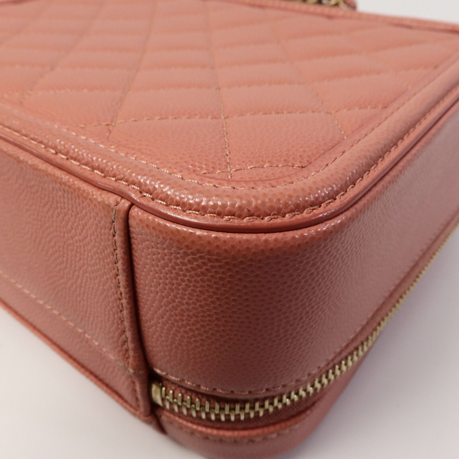 Pink Cowhide Leather Vanity Case Hand-handed Shoulder And Back Bag 2way Shoulder Bag Calfskin (cowhide) — view 15