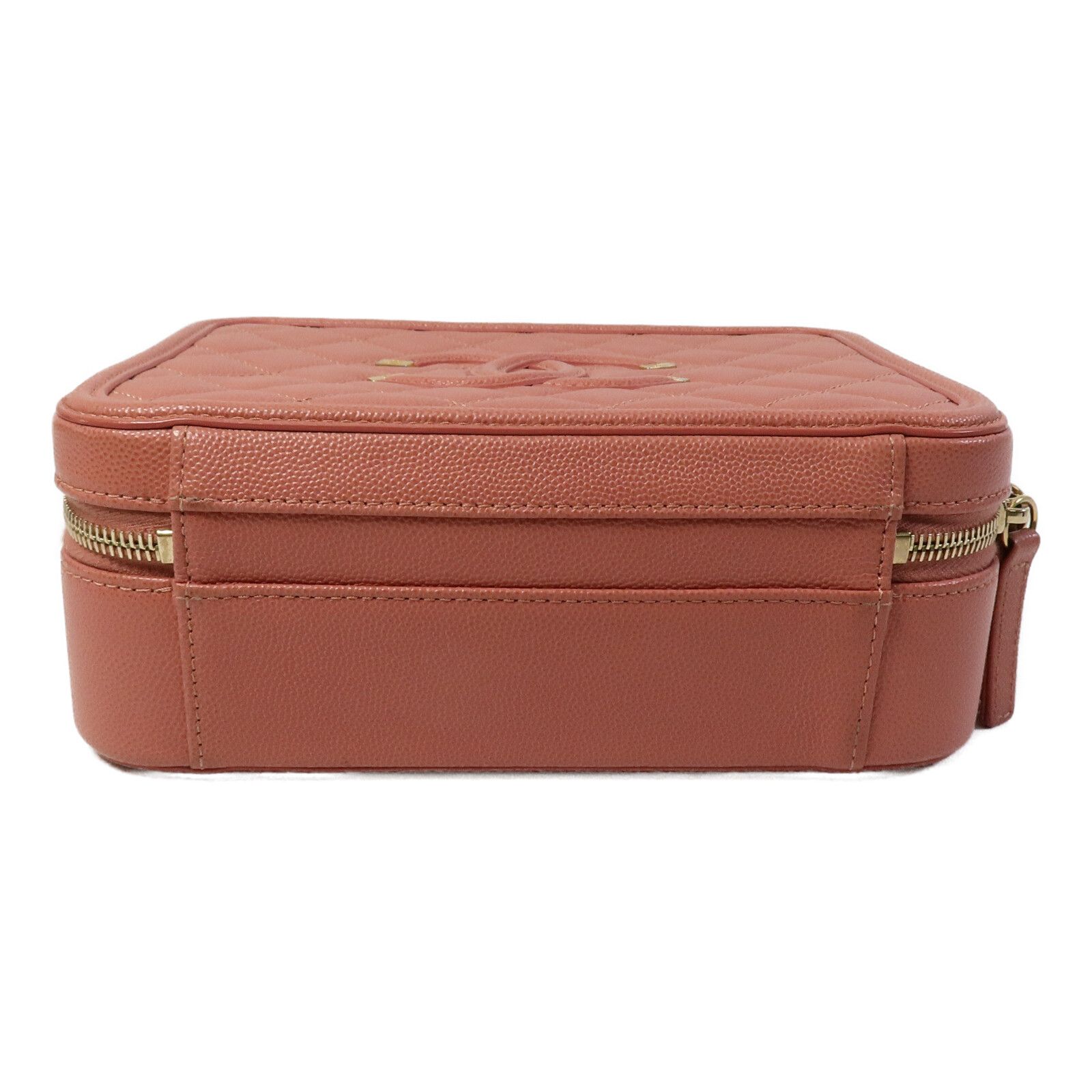 Pink Cowhide Leather Vanity Case Hand-handed Shoulder And Back Bag 2way Shoulder Bag Calfskin (cowhide) — view 4