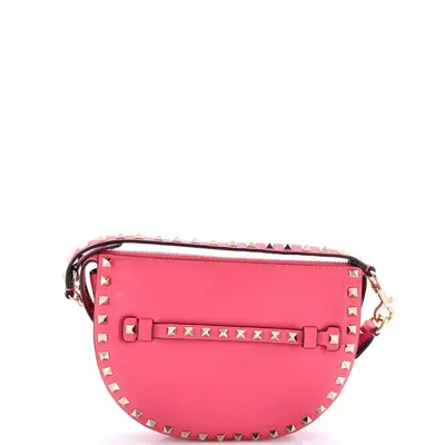 Rockstud Zip Shoulder Bag Leather Small