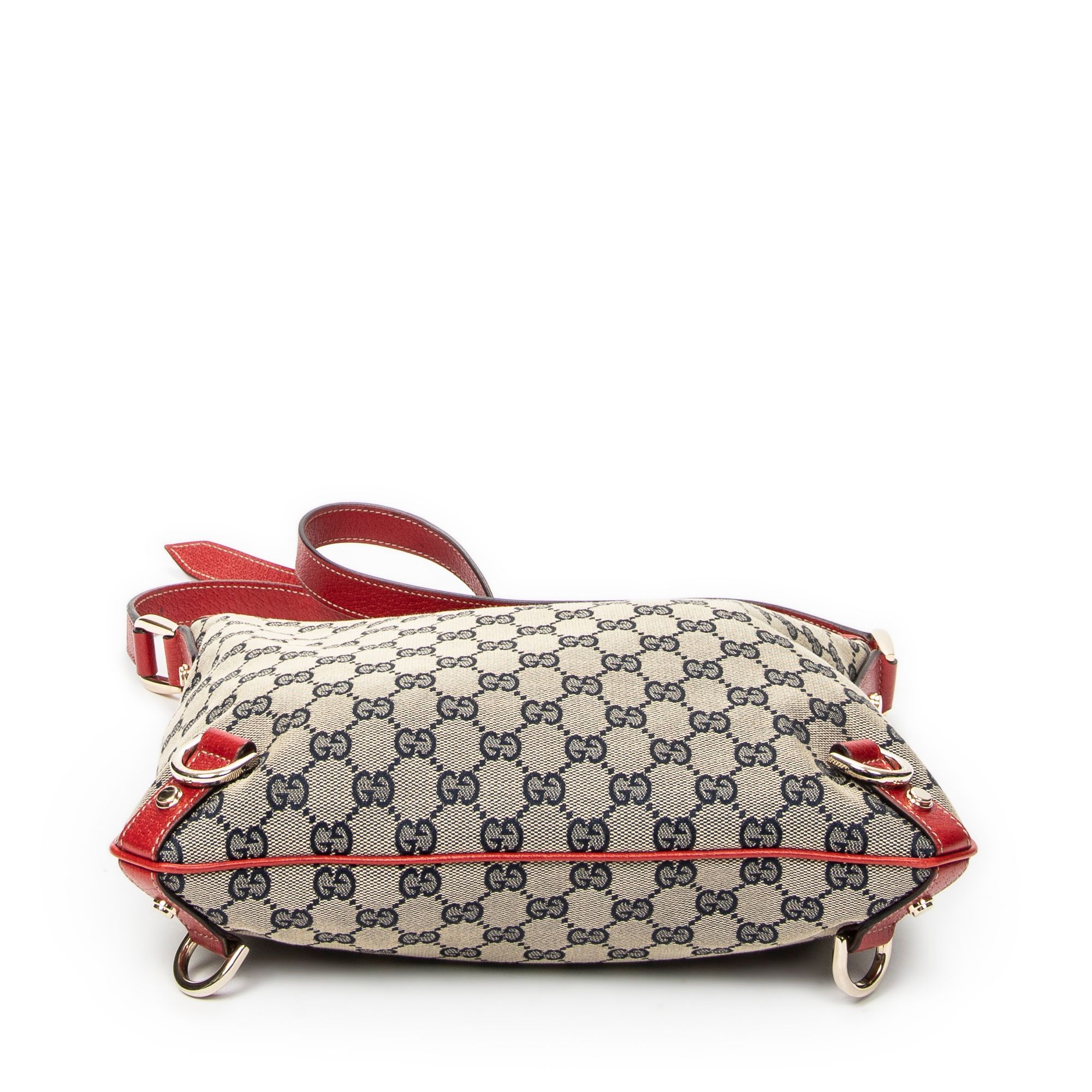 Abbey Crossbody Red/Navy/Beige Monogrammed Canvas Gold — view 6