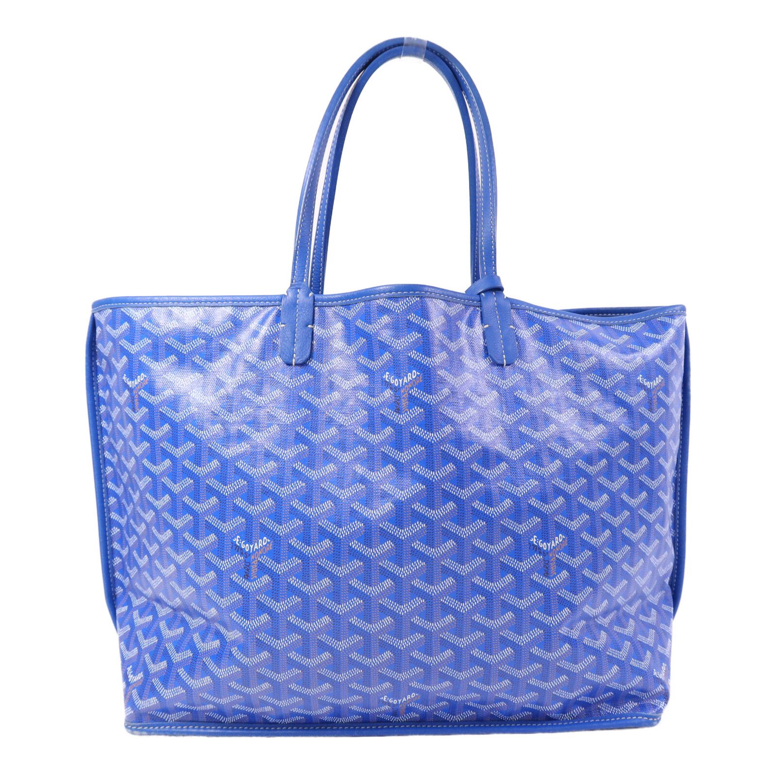 Painted Anjou Pm Ginpaku Handmade Bag Tote Bag Blue Pvc Coated Canvas