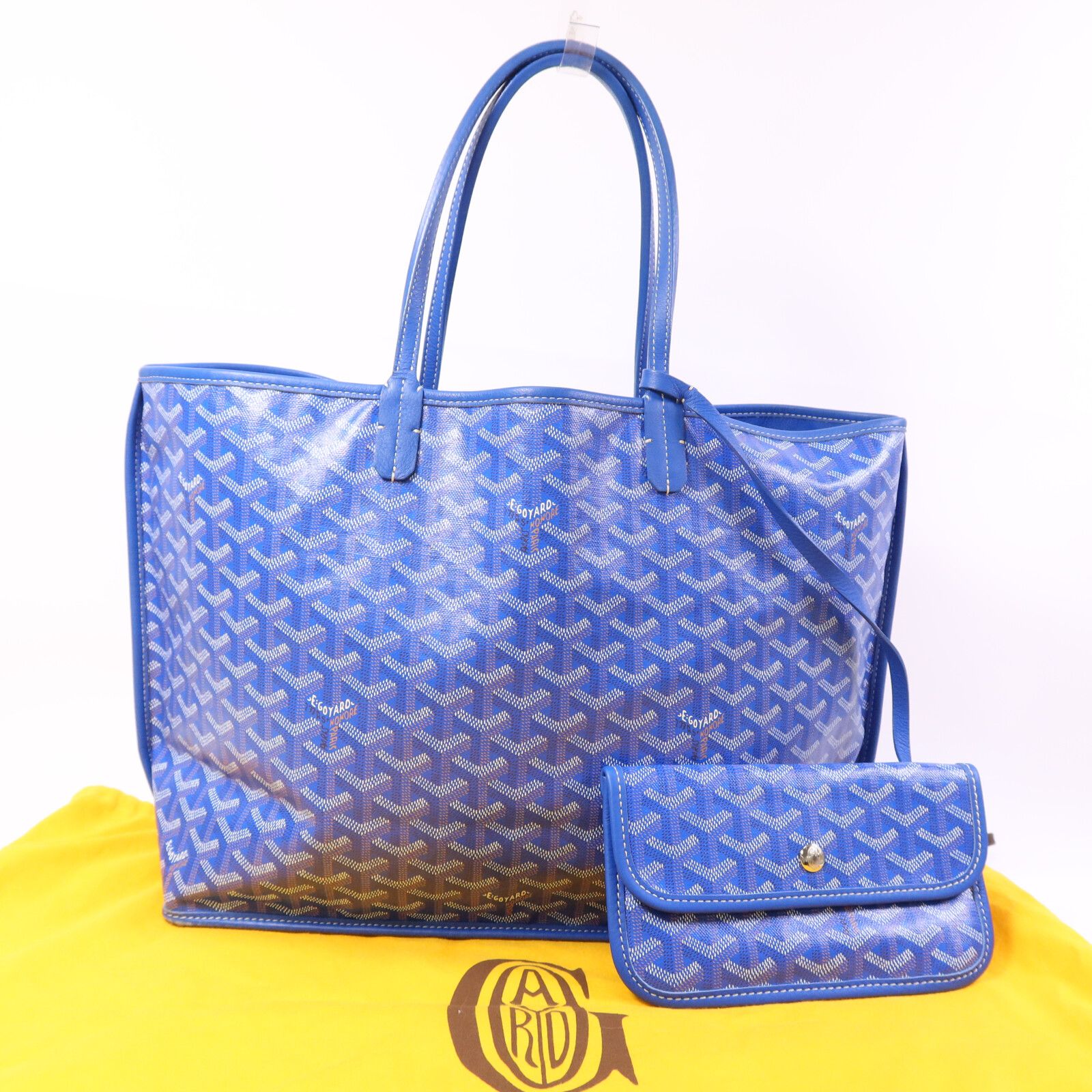 Painted Anjou Pm Ginpaku Handmade Bag Tote Bag Blue Pvc Coated Canvas — view 10