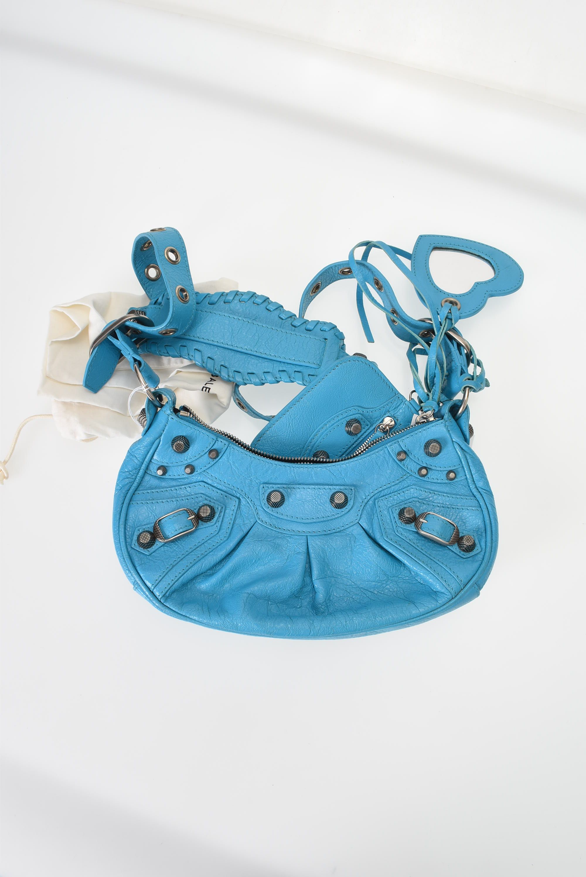 Le Cagole Blue With Pouch, Calf Leather