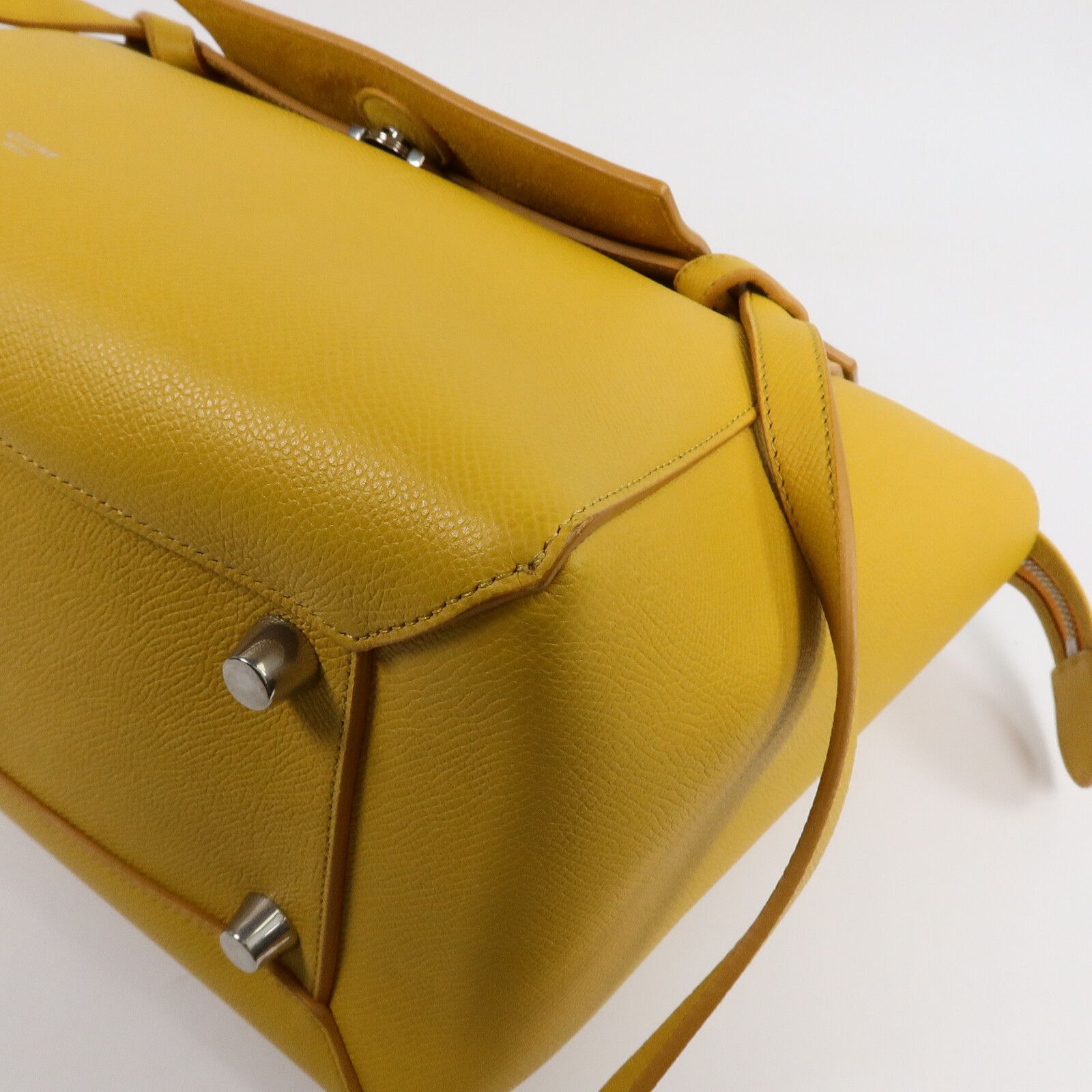 Cowhide Leather Mini Belt Bag Hand-handed Shoulder And Back Bag 2way Shoulder Bag Yellow Calfskin (cowhid — view 11