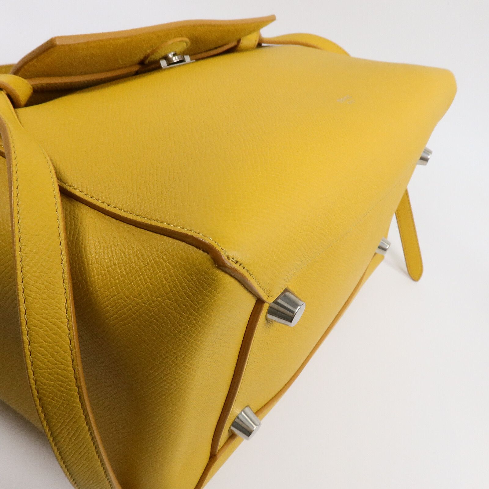 Cowhide Leather Mini Belt Bag Hand-handed Shoulder And Back Bag 2way Shoulder Bag Yellow Calfskin (cowhid — view 12