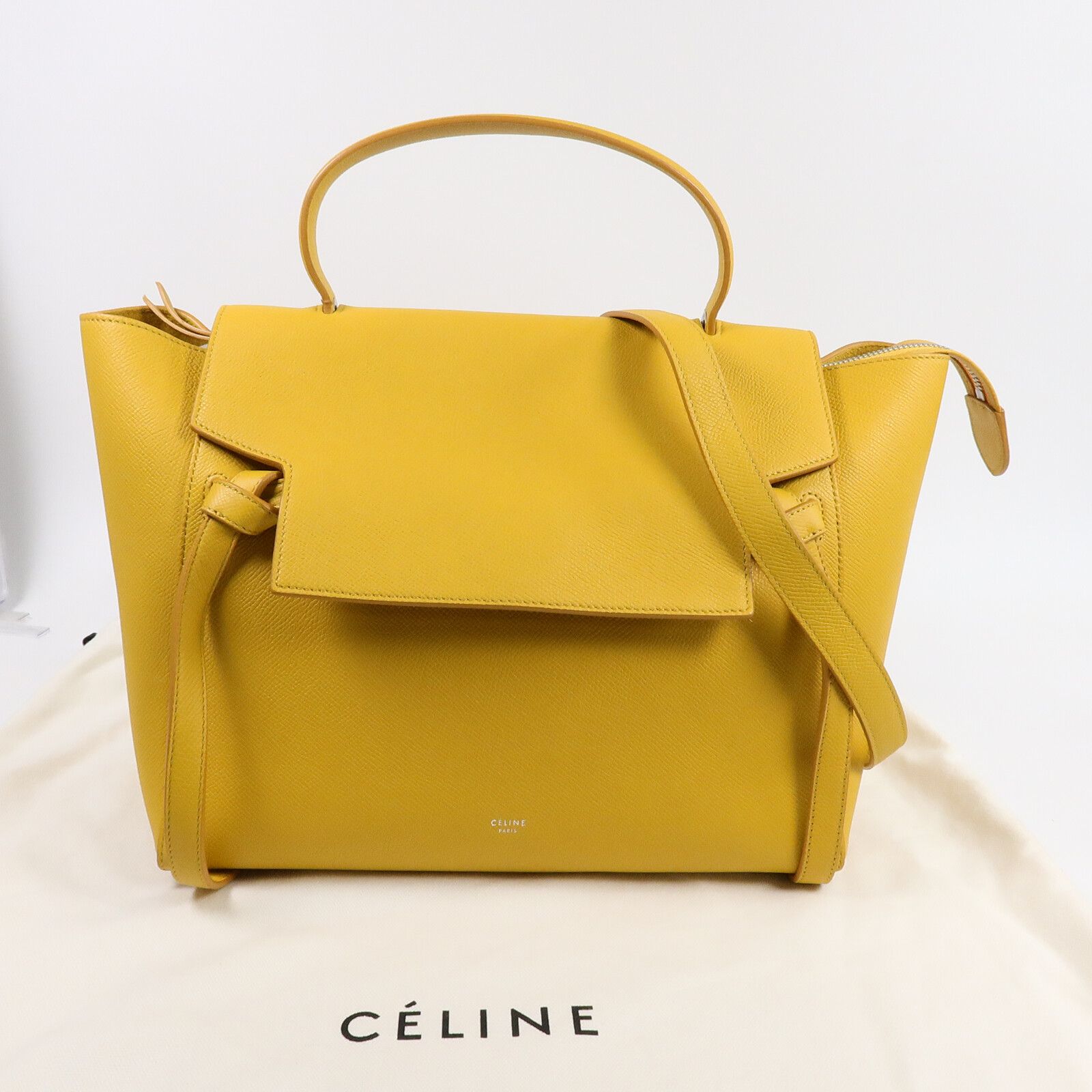 Cowhide Leather Mini Belt Bag Hand-handed Shoulder And Back Bag 2way Shoulder Bag Yellow Calfskin (cowhid — view 10