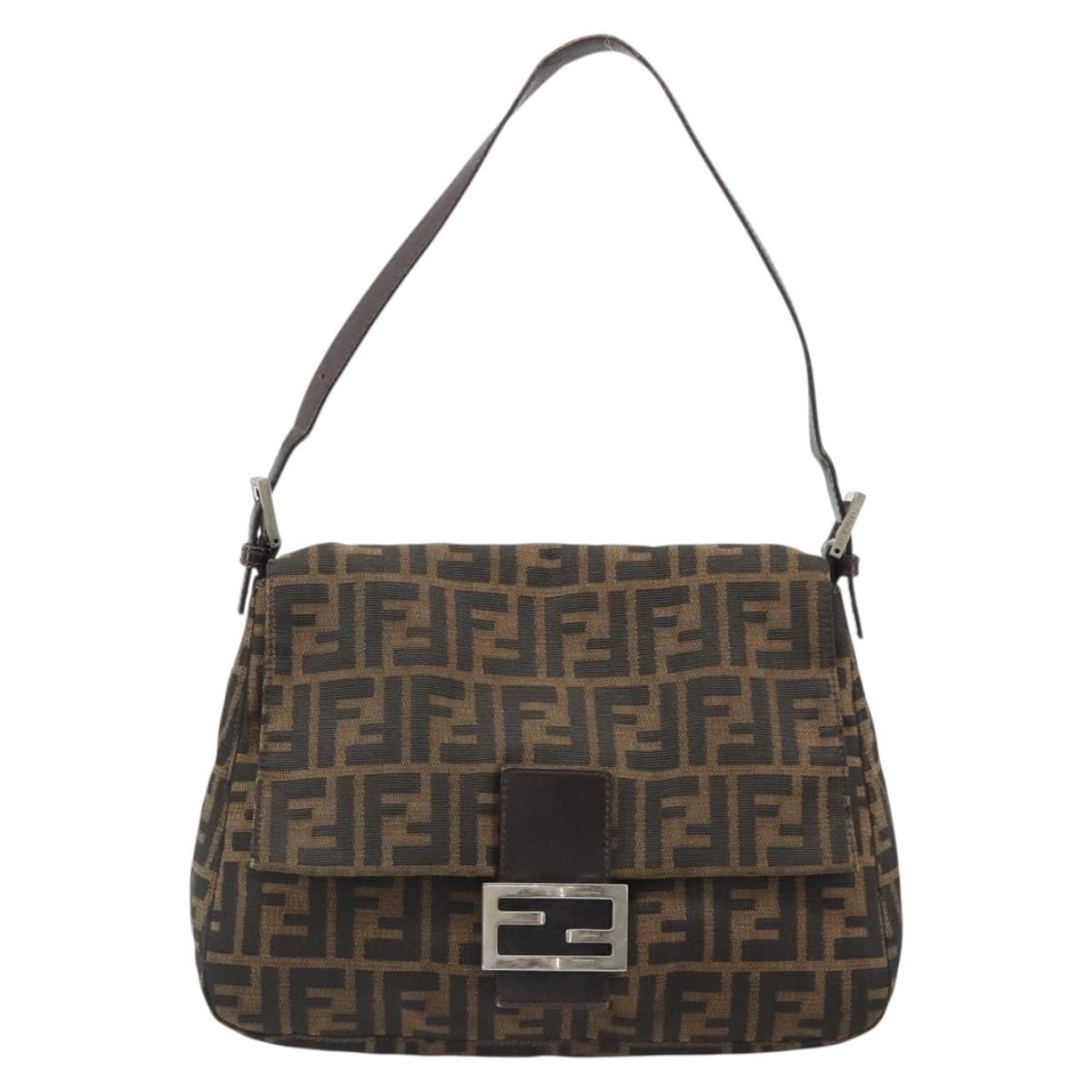 Mama Baguette Shoulder Bag Black Silver Brown Auth, Black — view 13