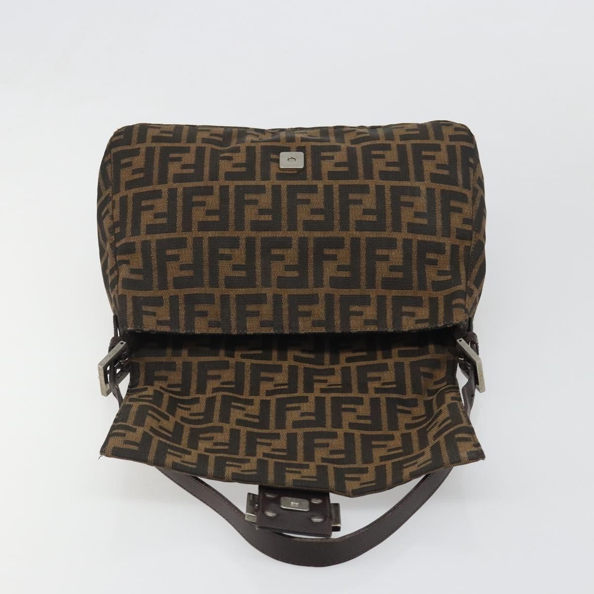 Mama Baguette Shoulder Bag Black Silver Brown Auth, Black — view 19