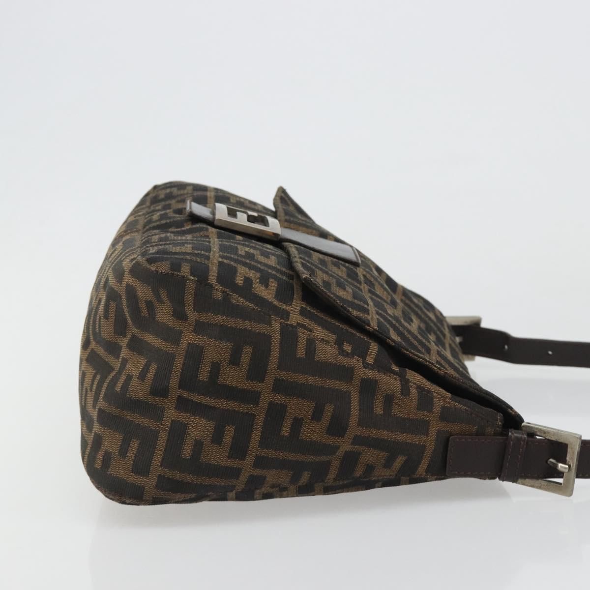 Mama Baguette Shoulder Bag Black Silver Brown Auth, Black — view 3
