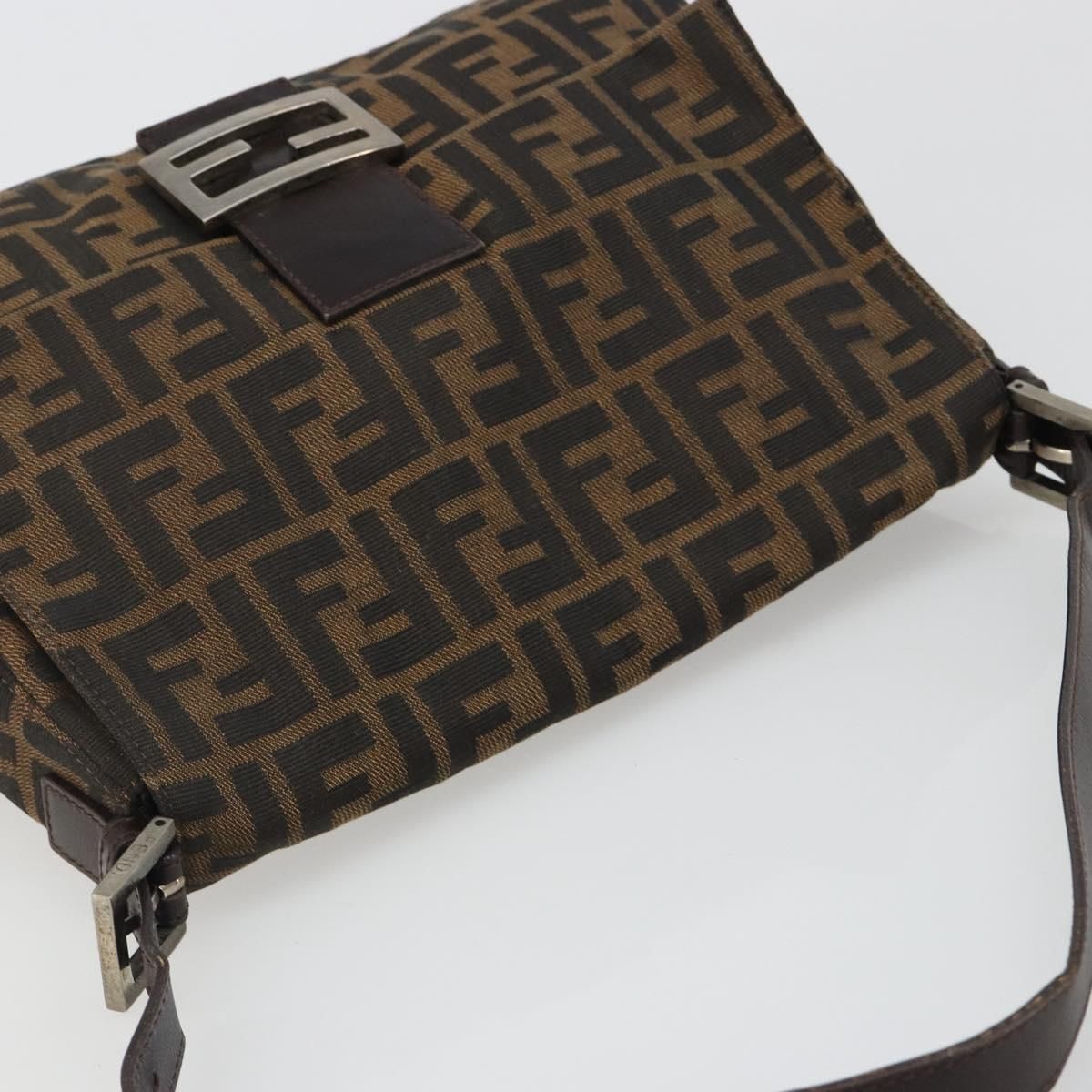 Mama Baguette Shoulder Bag Black Silver Brown Auth, Black — view 6