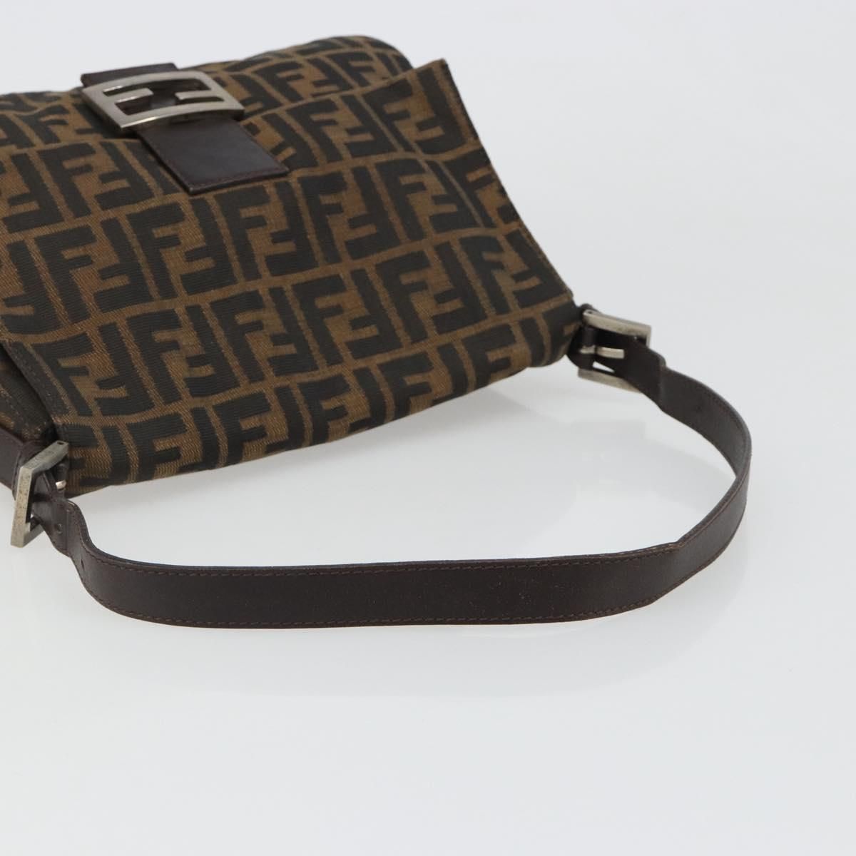 Mama Baguette Shoulder Bag Black Silver Brown Auth, Black — view 7