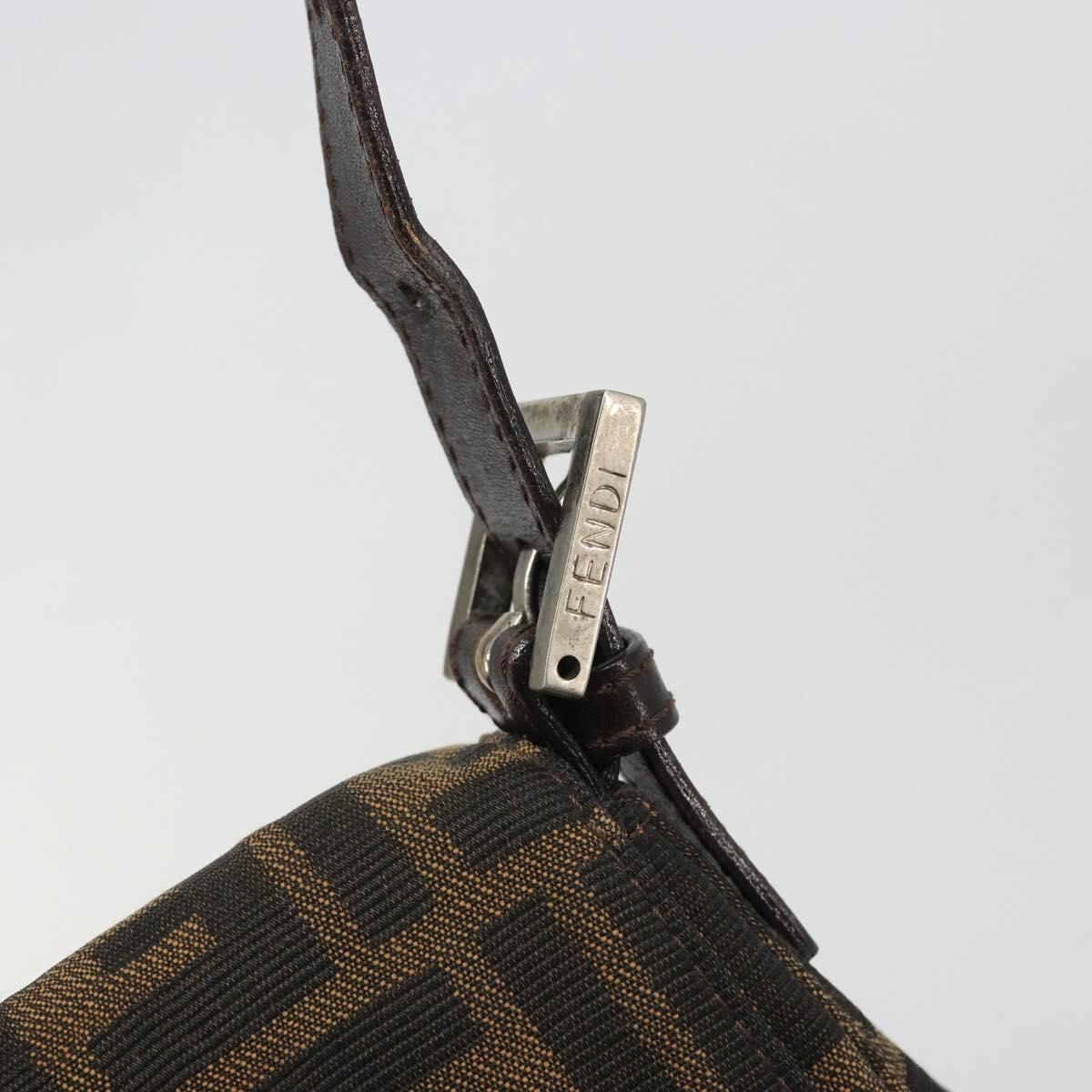 Mama Baguette Shoulder Bag Black Silver Brown Auth, Black — view 9