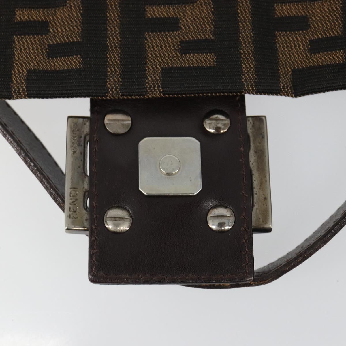 Mama Baguette Shoulder Bag Black Silver Brown Auth, Black — view 10