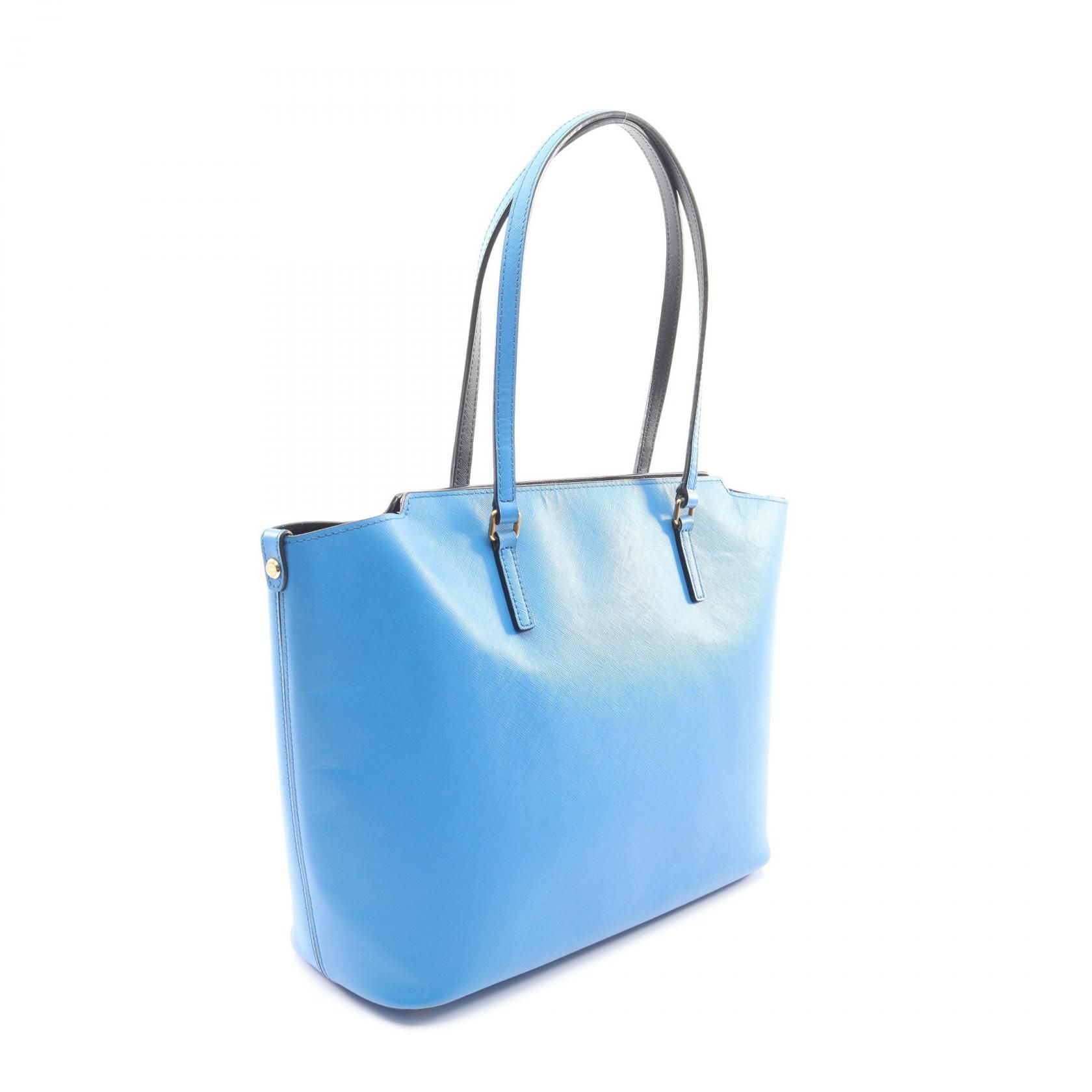 Tote Bag Blue Leather — view 2