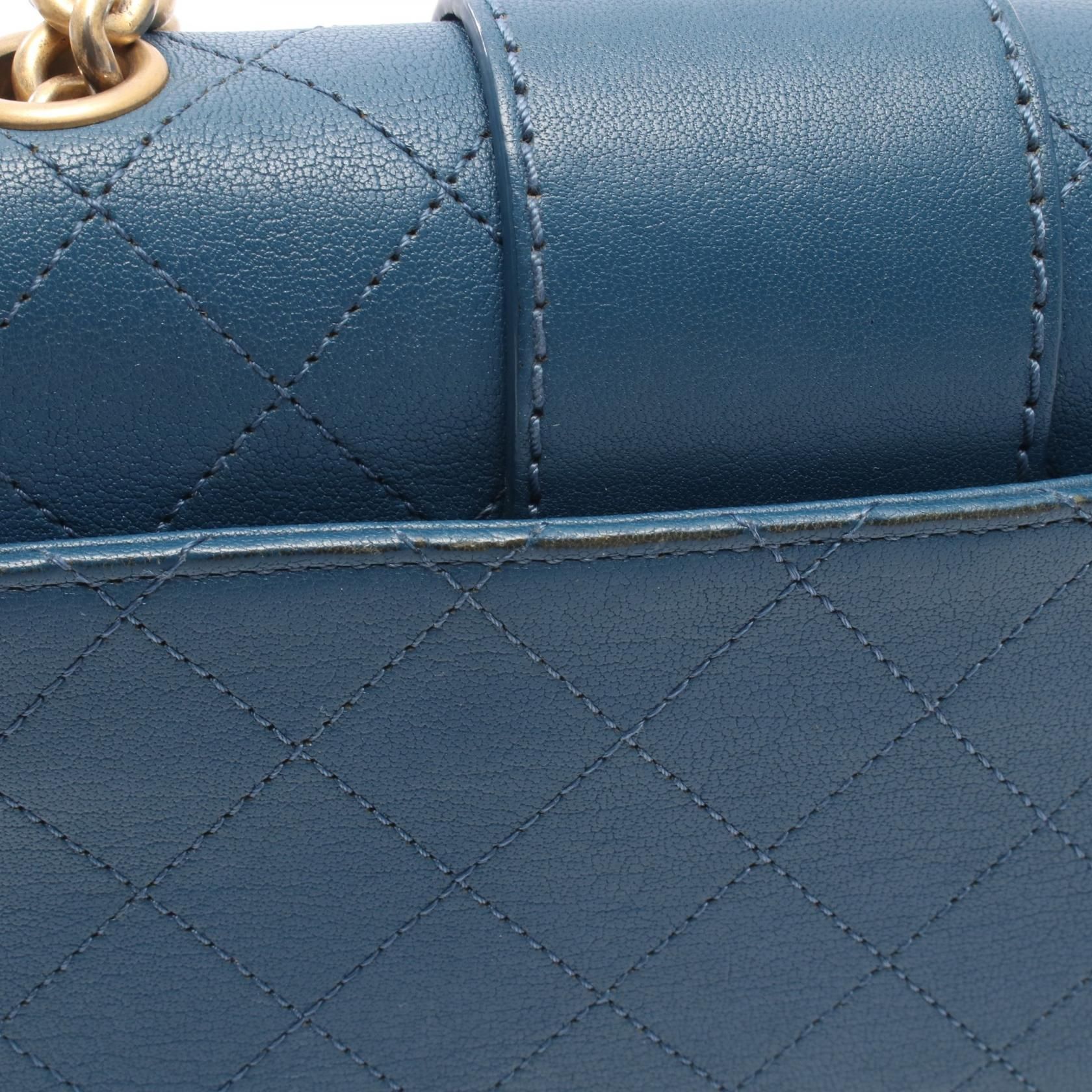 Quilted Sheepskin Medium Front Chain Flap Bag — view 6