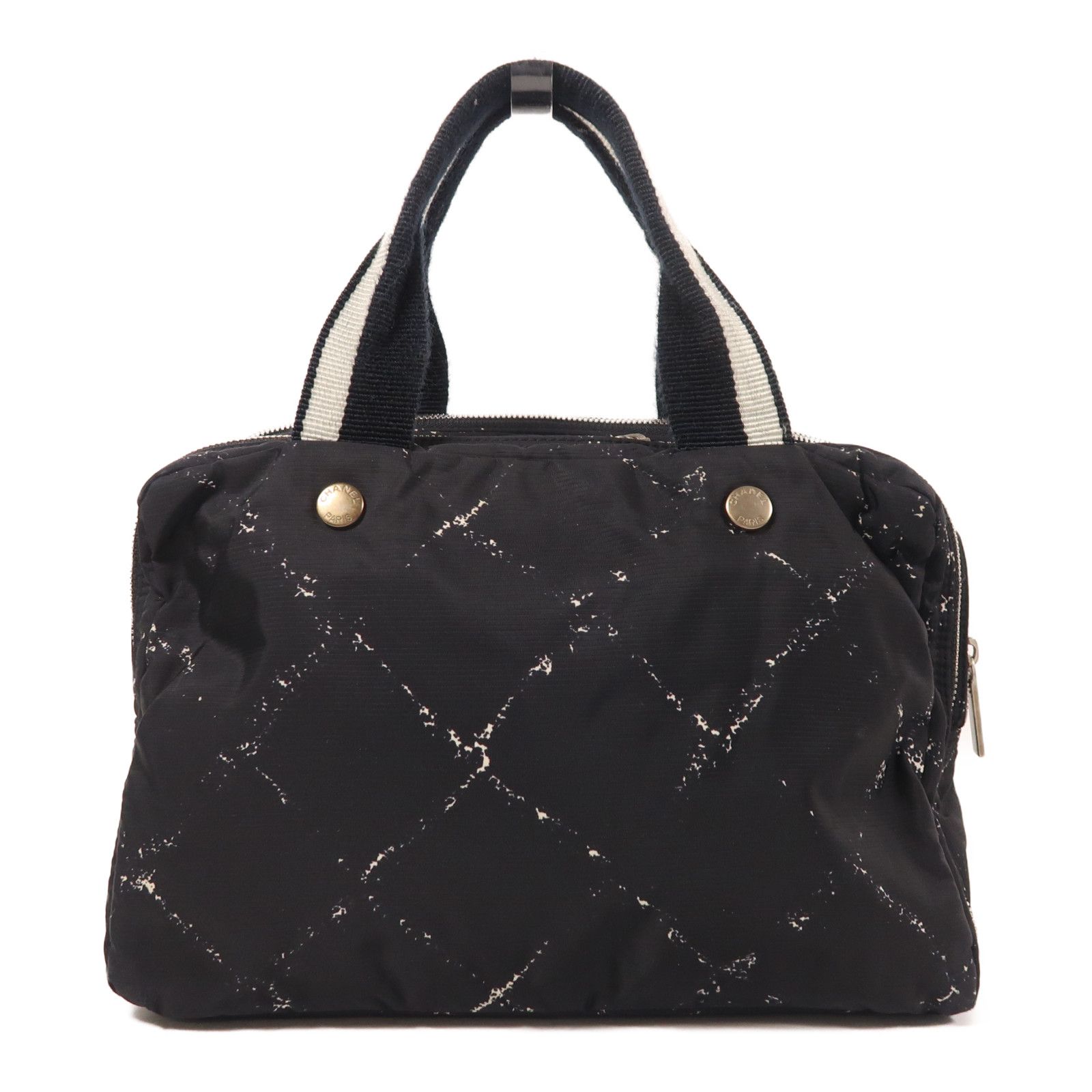 Black Niryu Hand Bag Ginpaku Handmade Bag Nylon — view 2