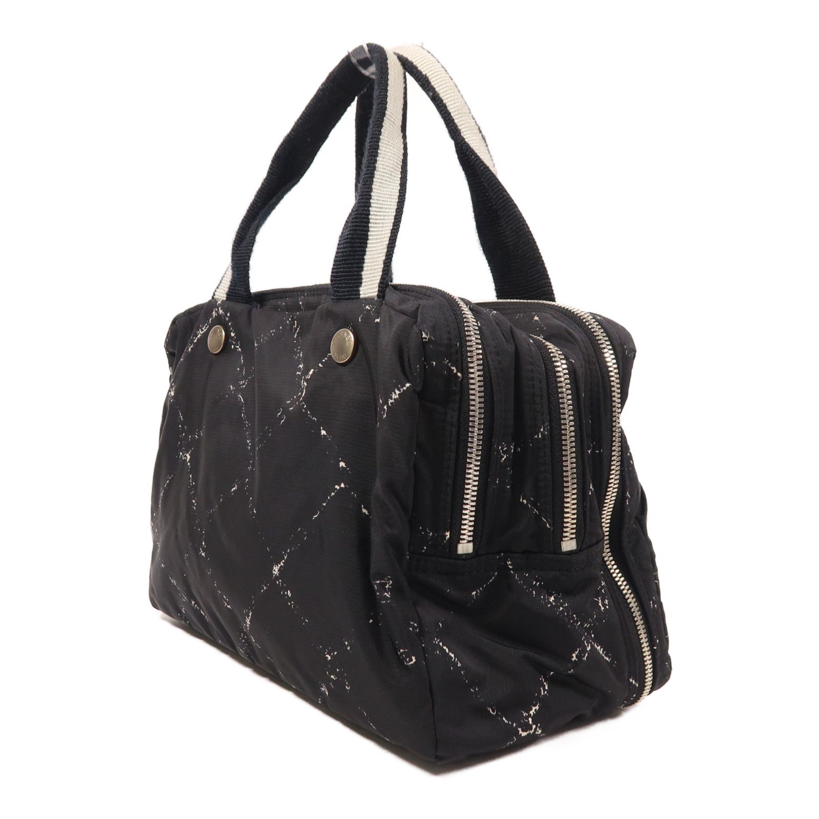 Black Niryu Hand Bag Ginpaku Handmade Bag Nylon — view 3