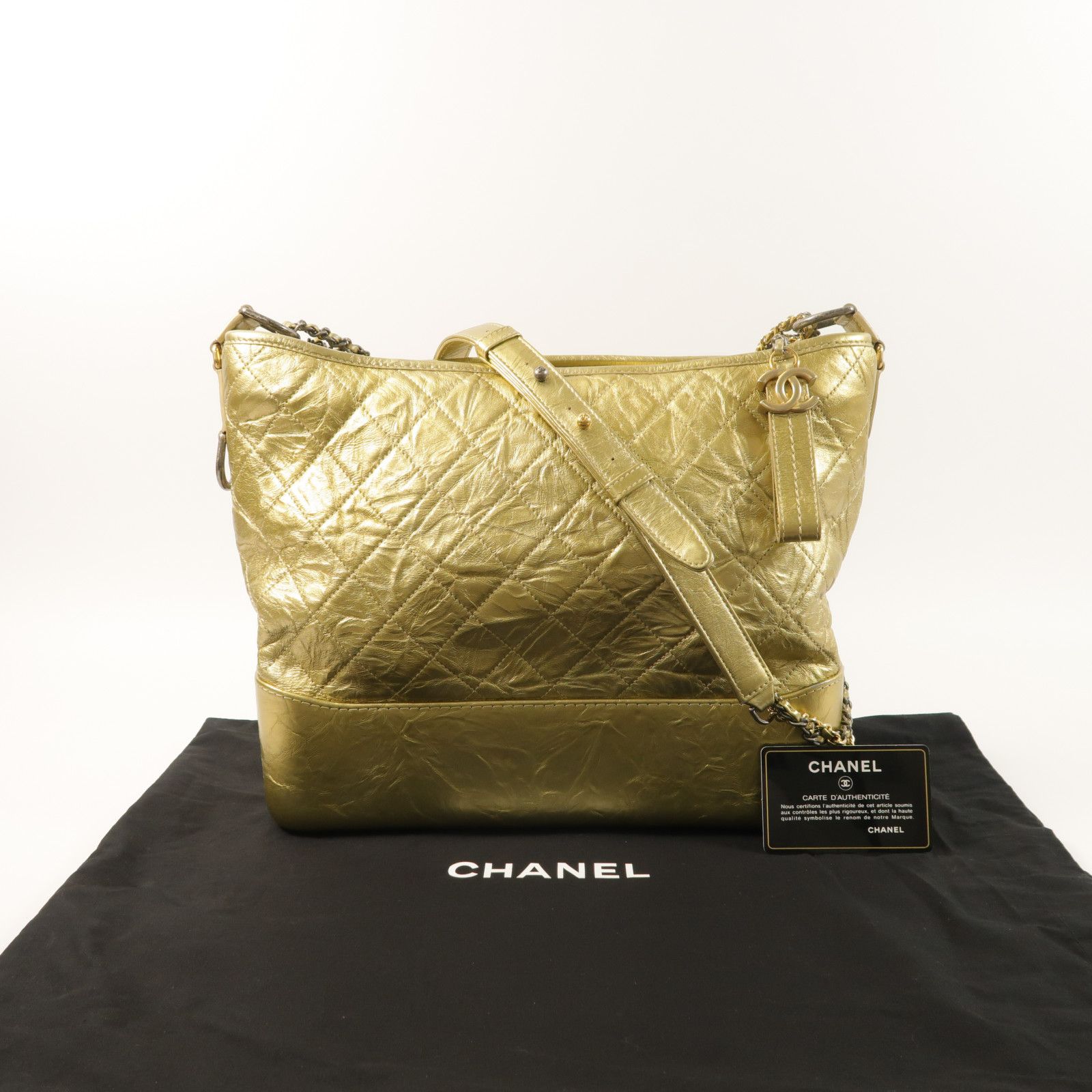 Gold Aged Calfskin Large Gabrielle Bag — view 11