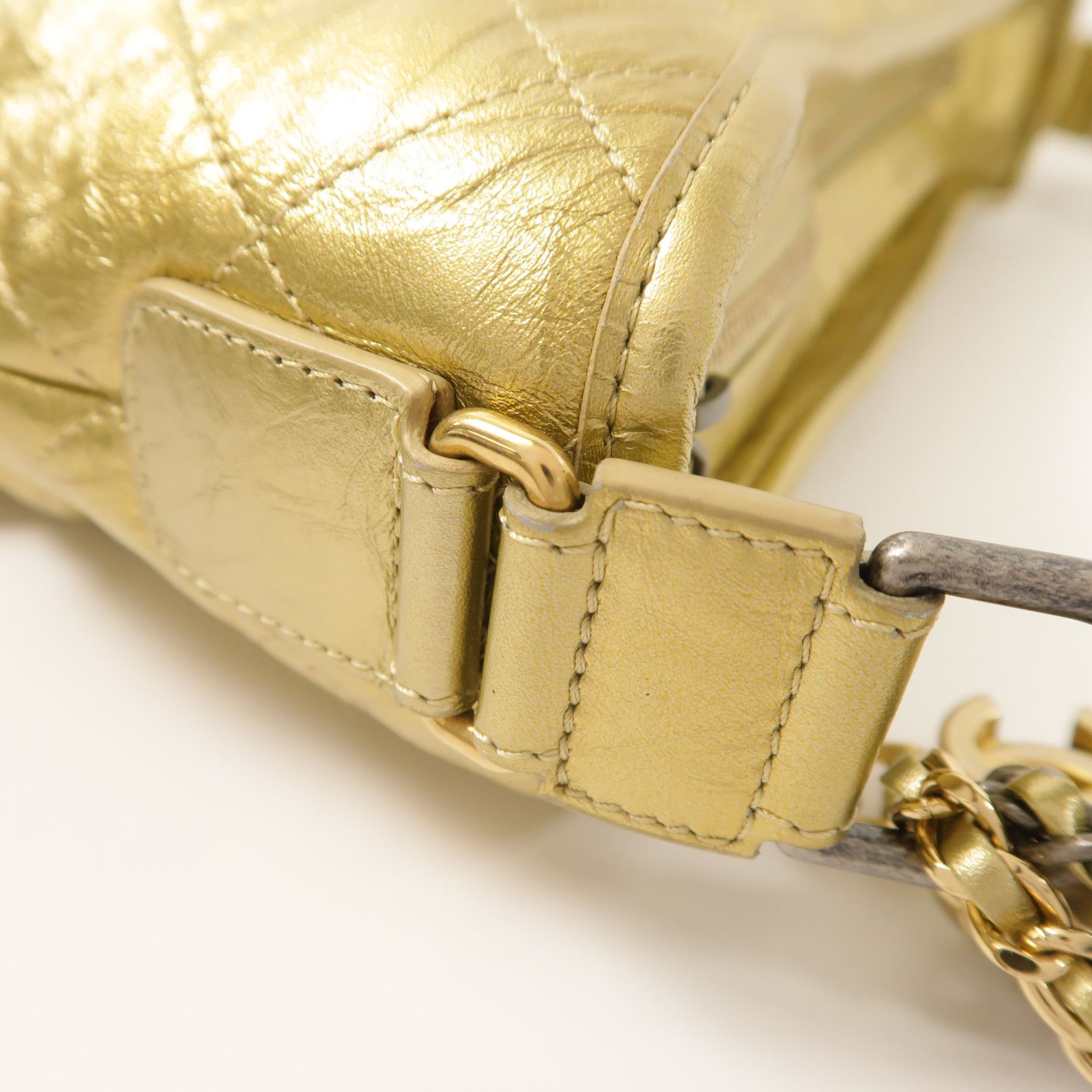 Gold Aged Calfskin Large Gabrielle Bag — view 16