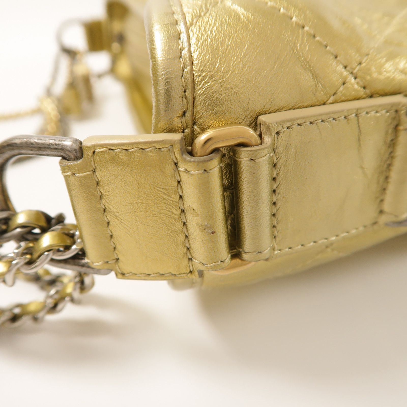 Gold Aged Calfskin Large Gabrielle Bag — view 17