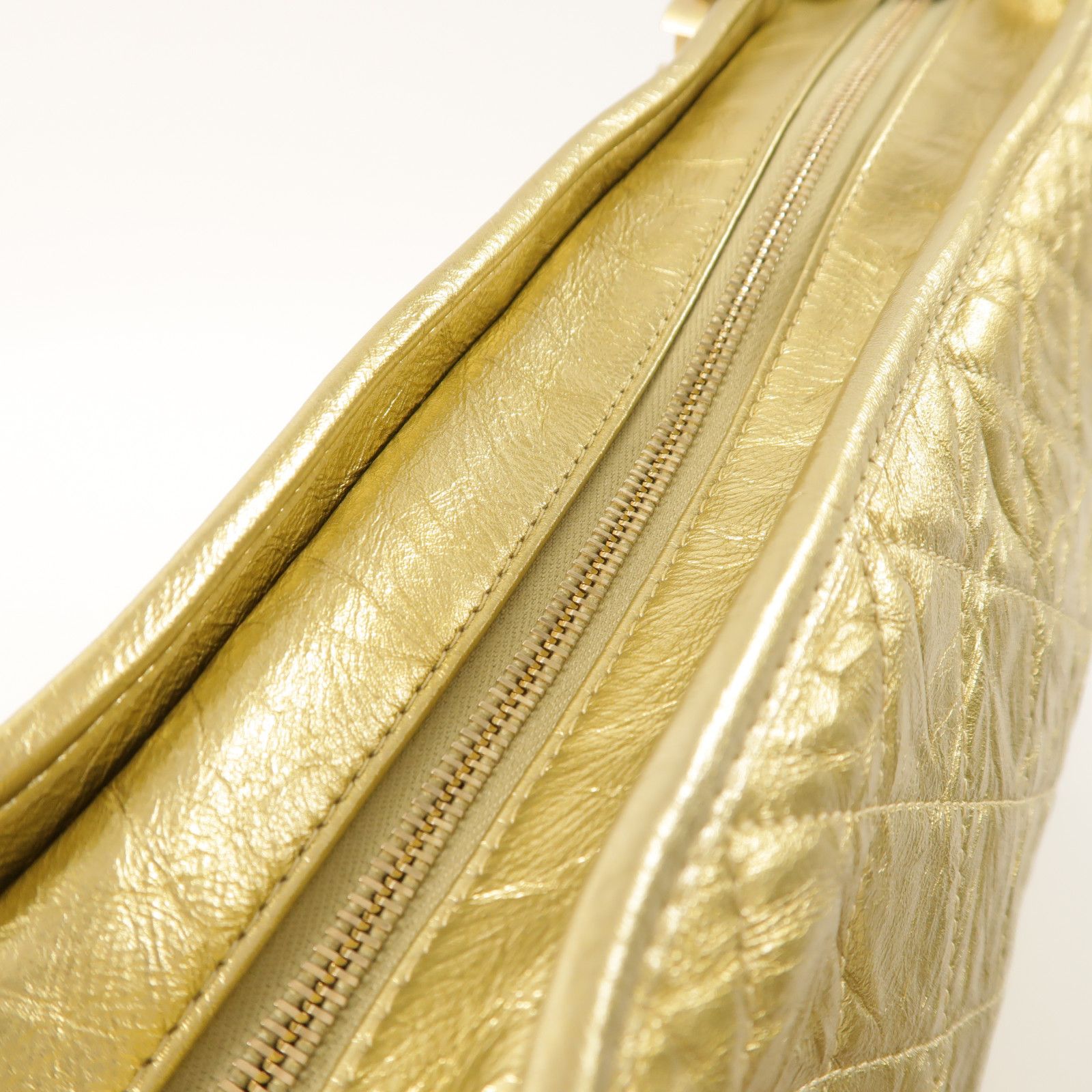 Gold Aged Calfskin Large Gabrielle Bag — view 18