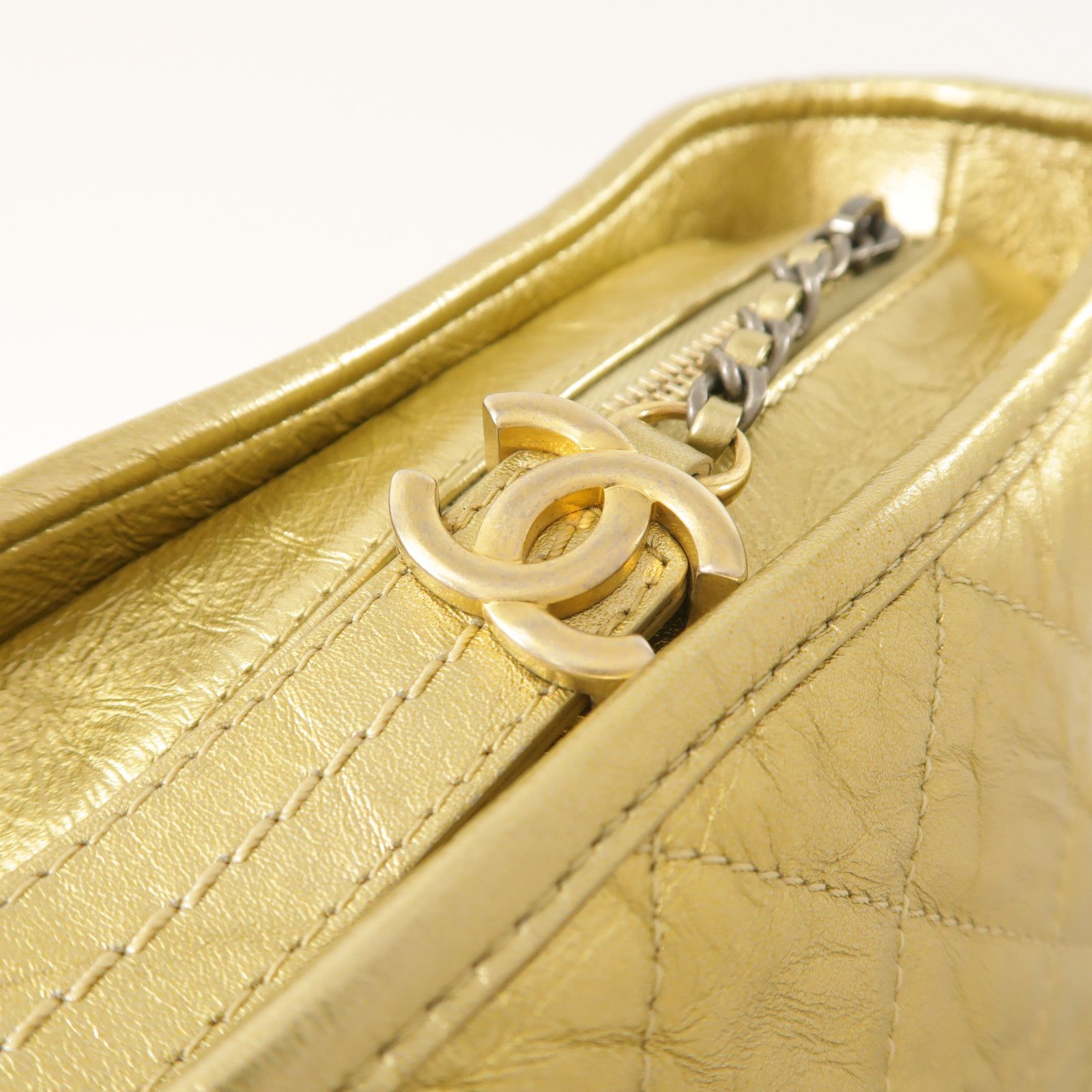 Gold Aged Calfskin Large Gabrielle Bag — view 19
