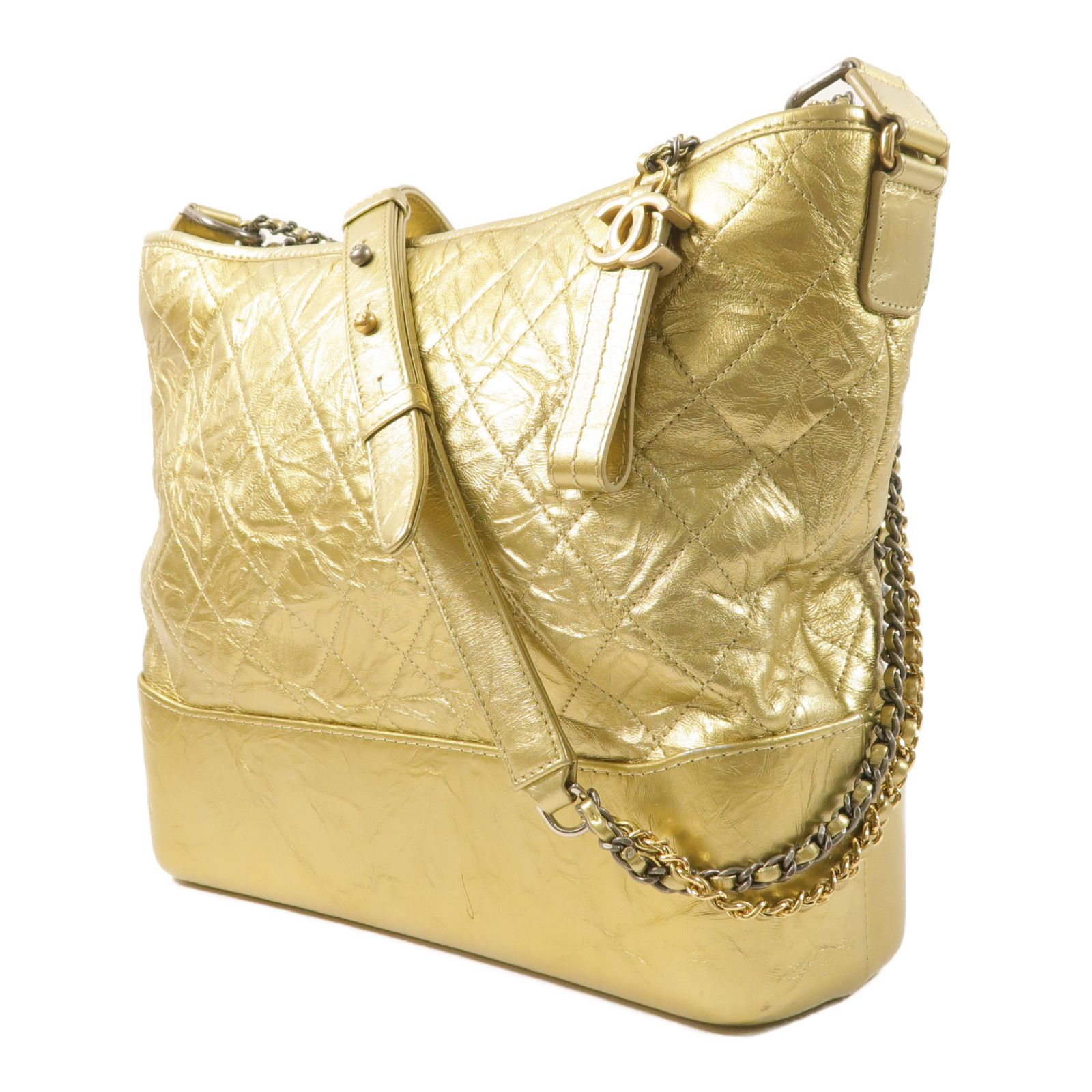 Gold Aged Calfskin Large Gabrielle Bag — view 3