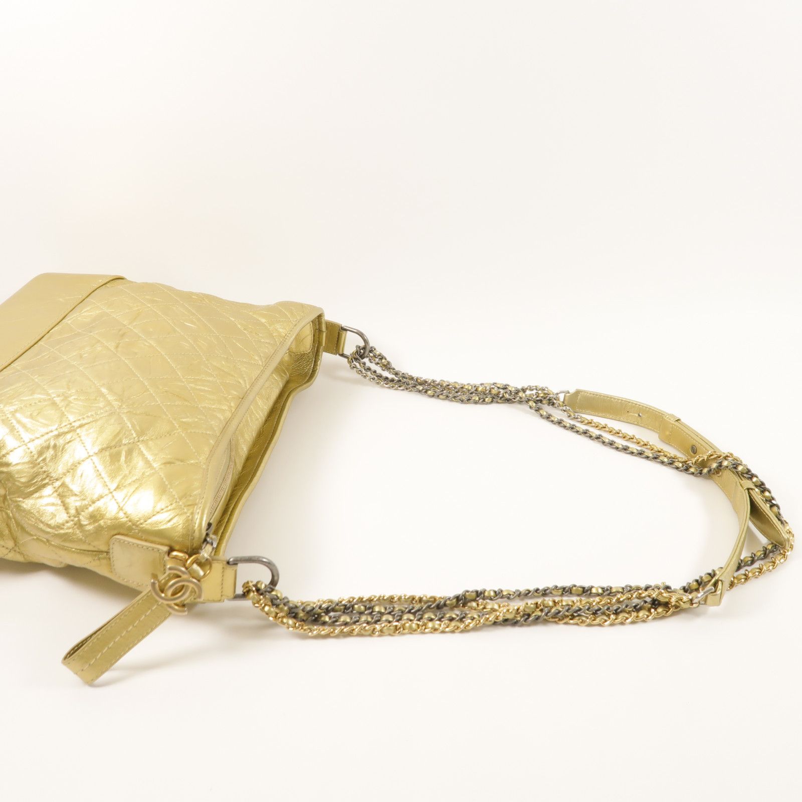 Gold Aged Calfskin Large Gabrielle Bag — view 10