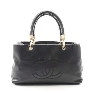 Vintage Grained Calfskin Structured Top Handle Tote