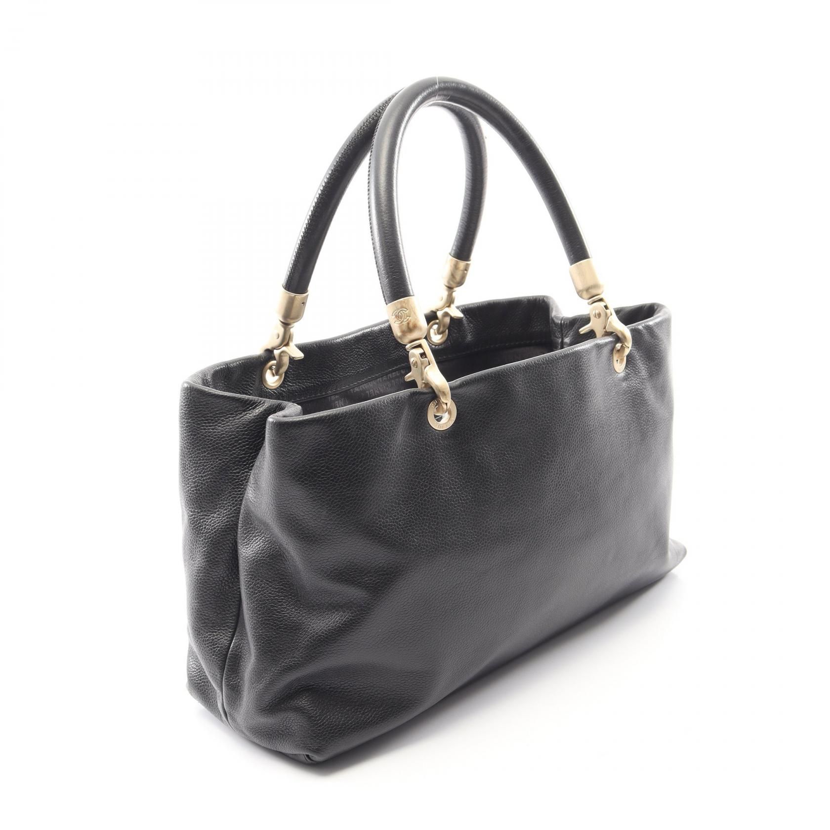 Vintage Grained Calfskin Structured Top Handle Tote — view 2