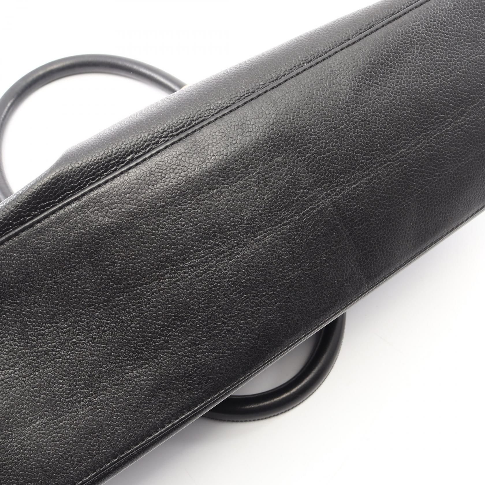 Vintage Grained Calfskin Structured Top Handle Tote — view 7
