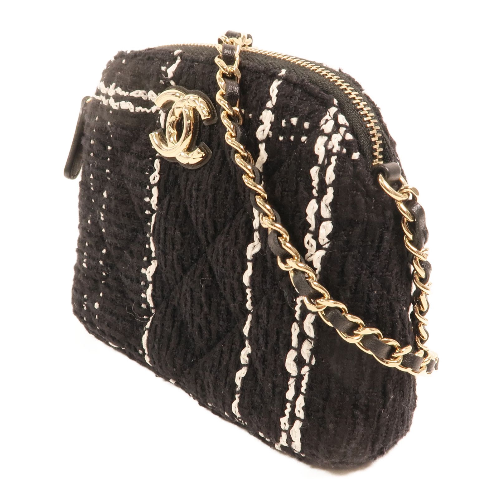 Tweed Mini Clutch With Chain — view 3