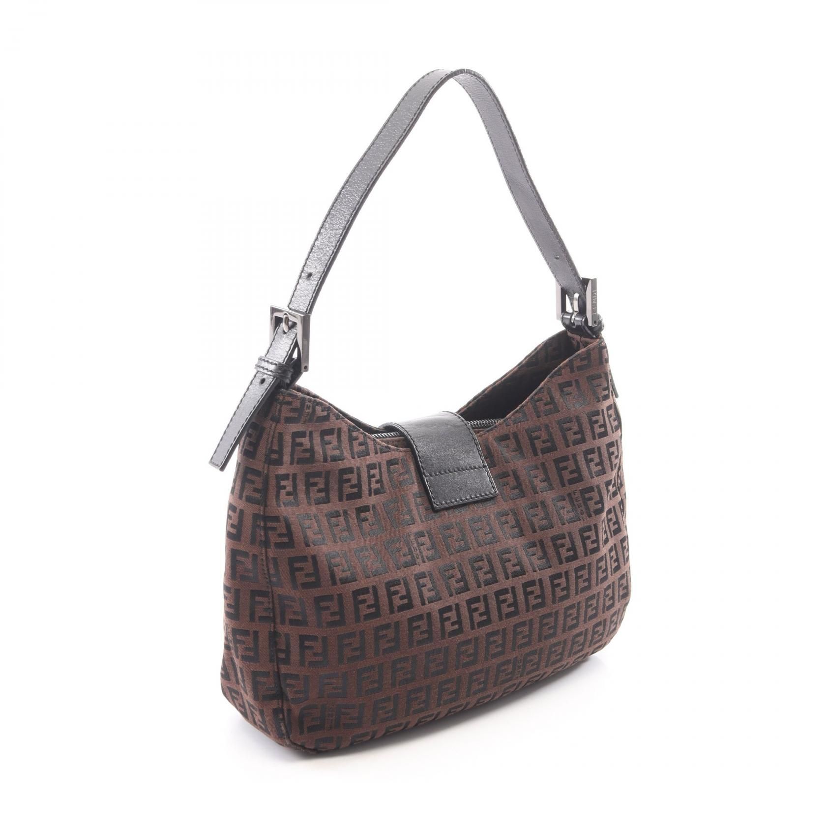 Zucchino Shoulder Bag Brown Black Canvas — view 2