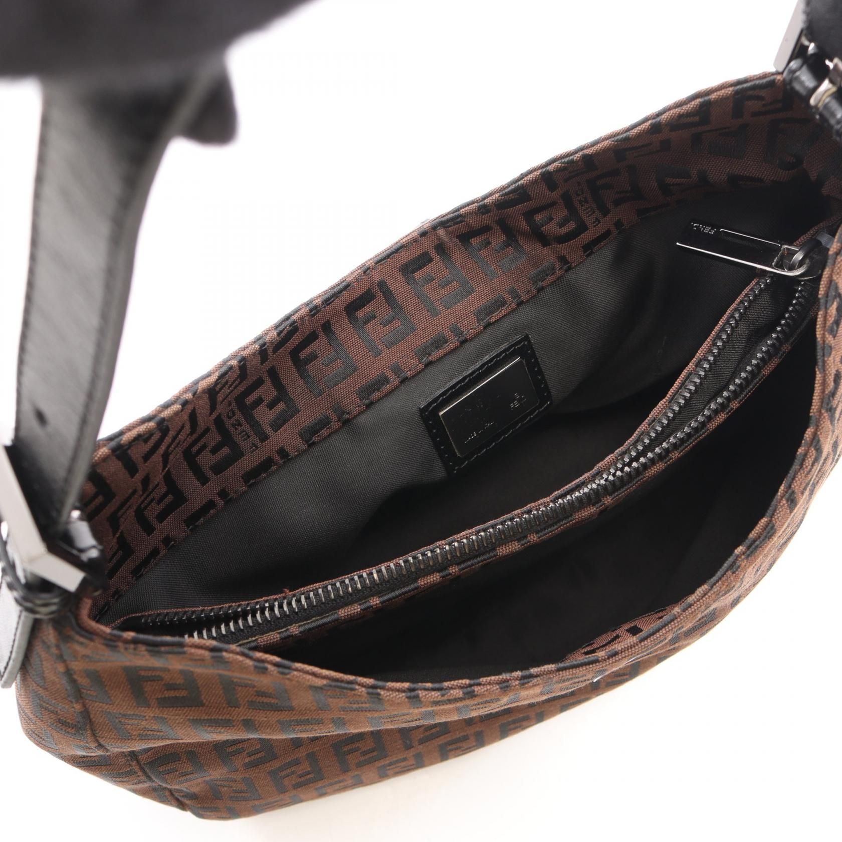 Zucchino Shoulder Bag Brown Black Canvas — view 3