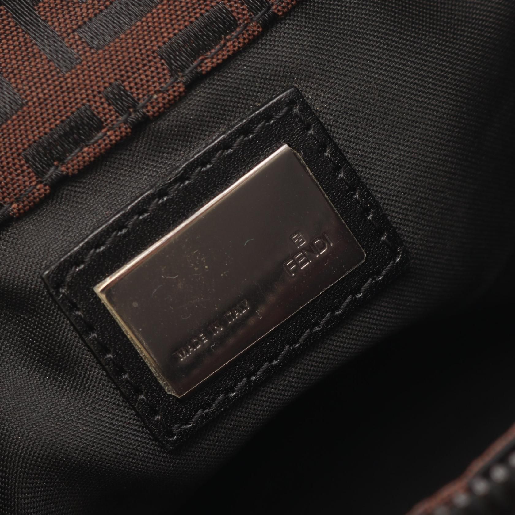 Zucchino Shoulder Bag Brown Black Canvas — view 4