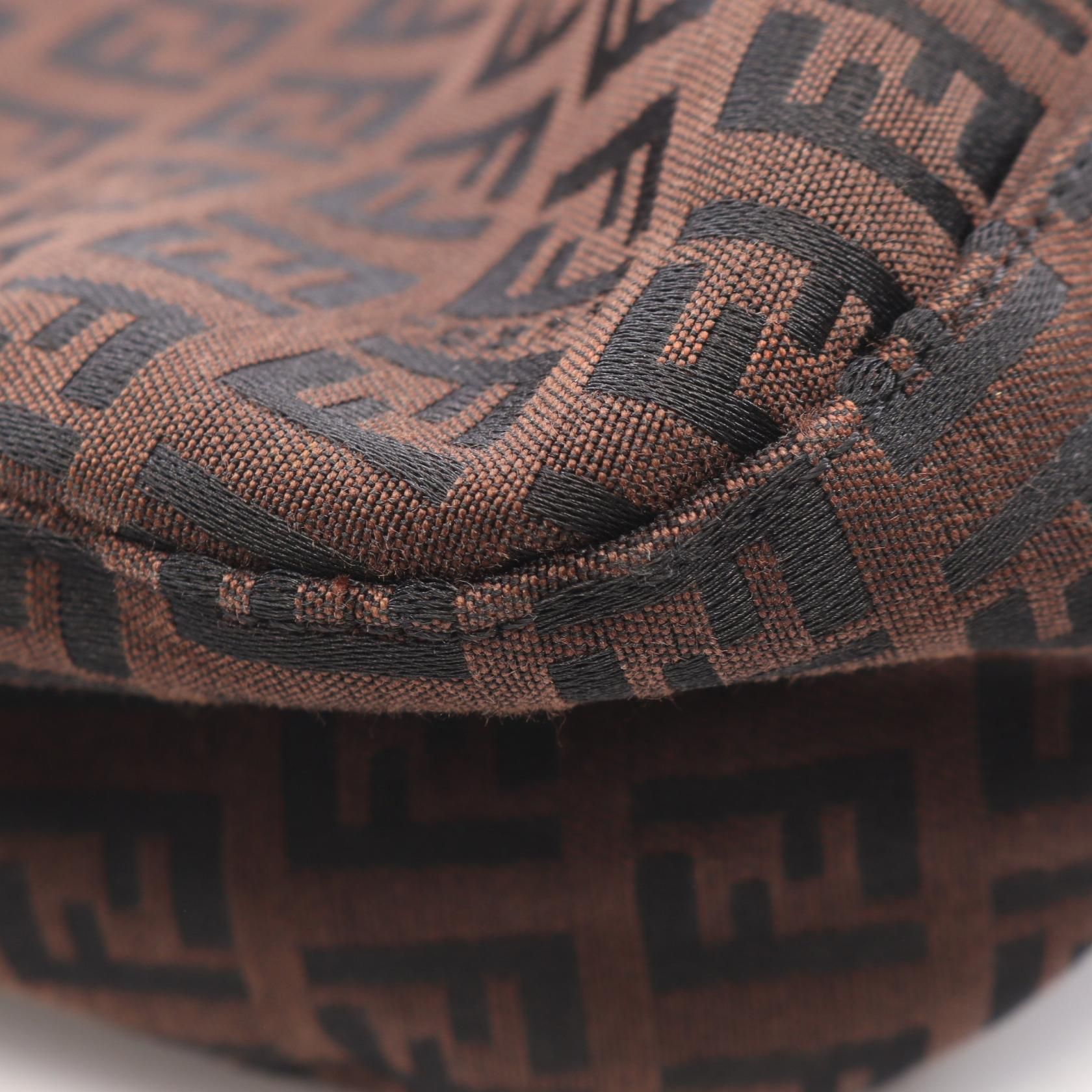 Zucchino Shoulder Bag Brown Black Canvas — view 7