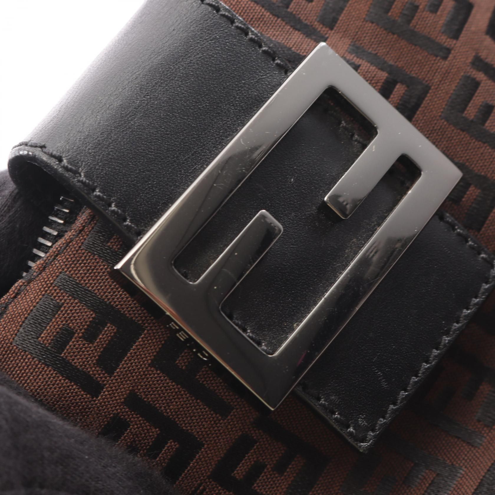 Zucchino Shoulder Bag Brown Black Canvas — view 9
