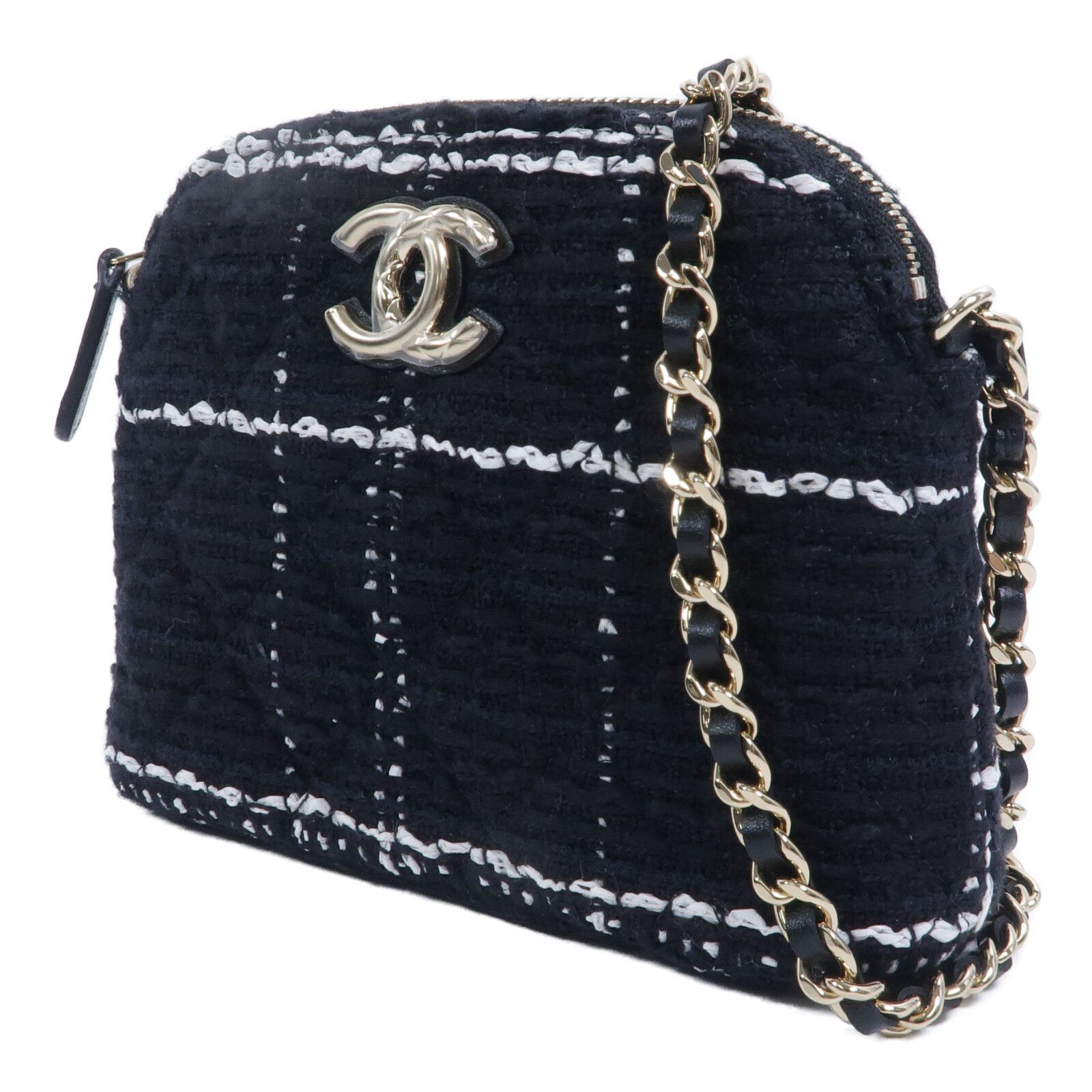 Tweed Mini Clutch with Chain — view 3